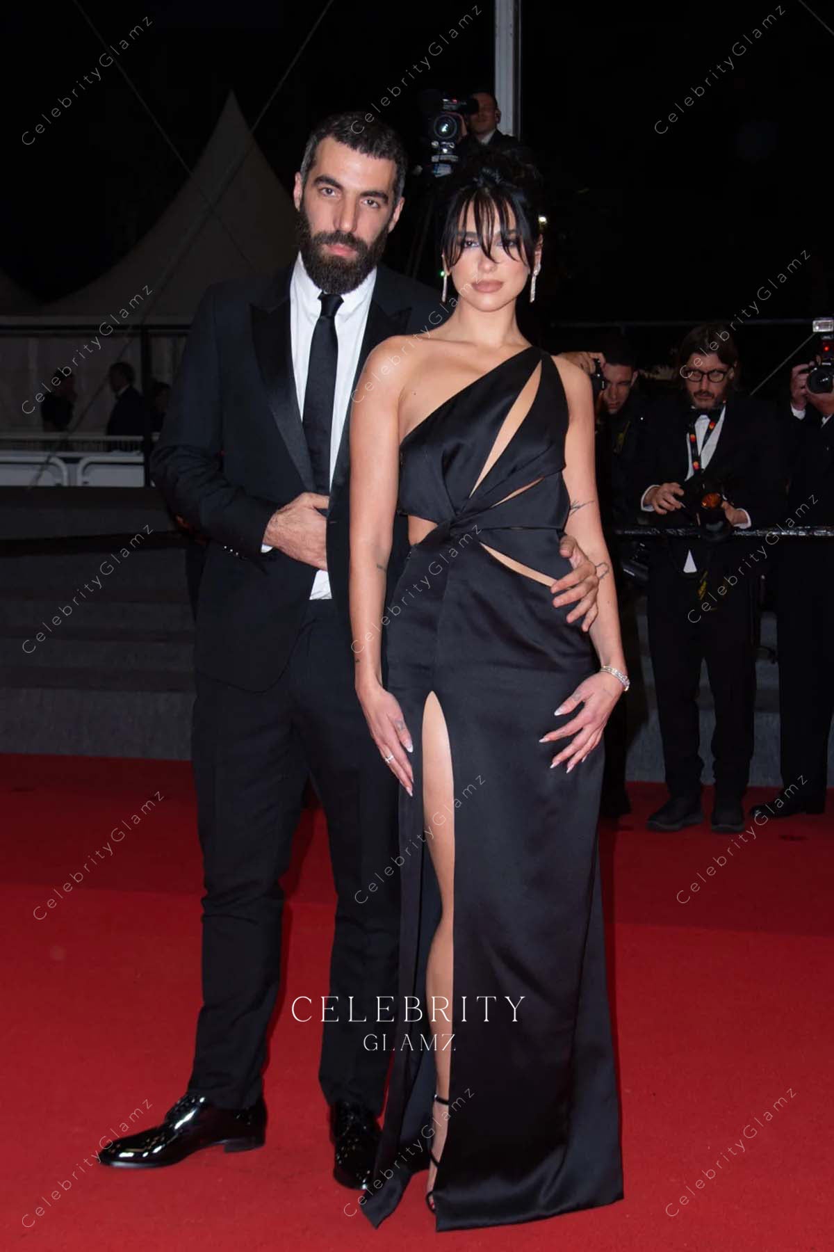 2023 Cannes film festival cutout prom dress Dua Lipa