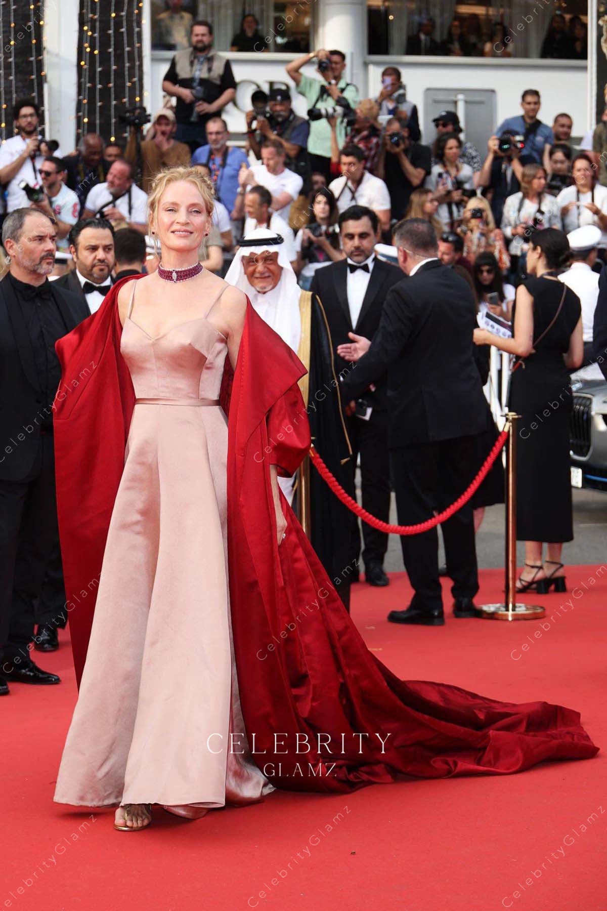 2023 Cannes film festival Uma Thurman a line dress