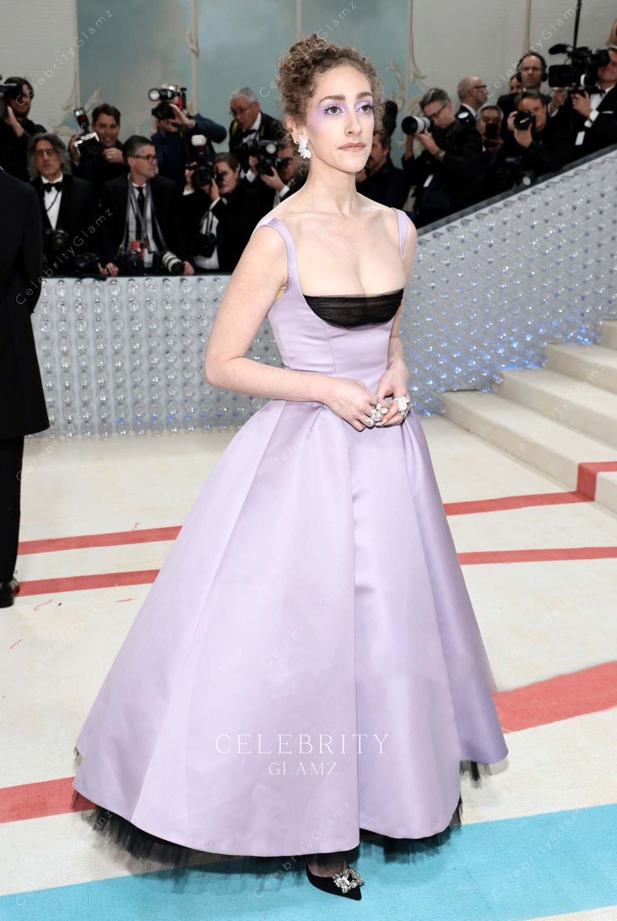 2023 met gala lilac satin dress Micaela Diamond