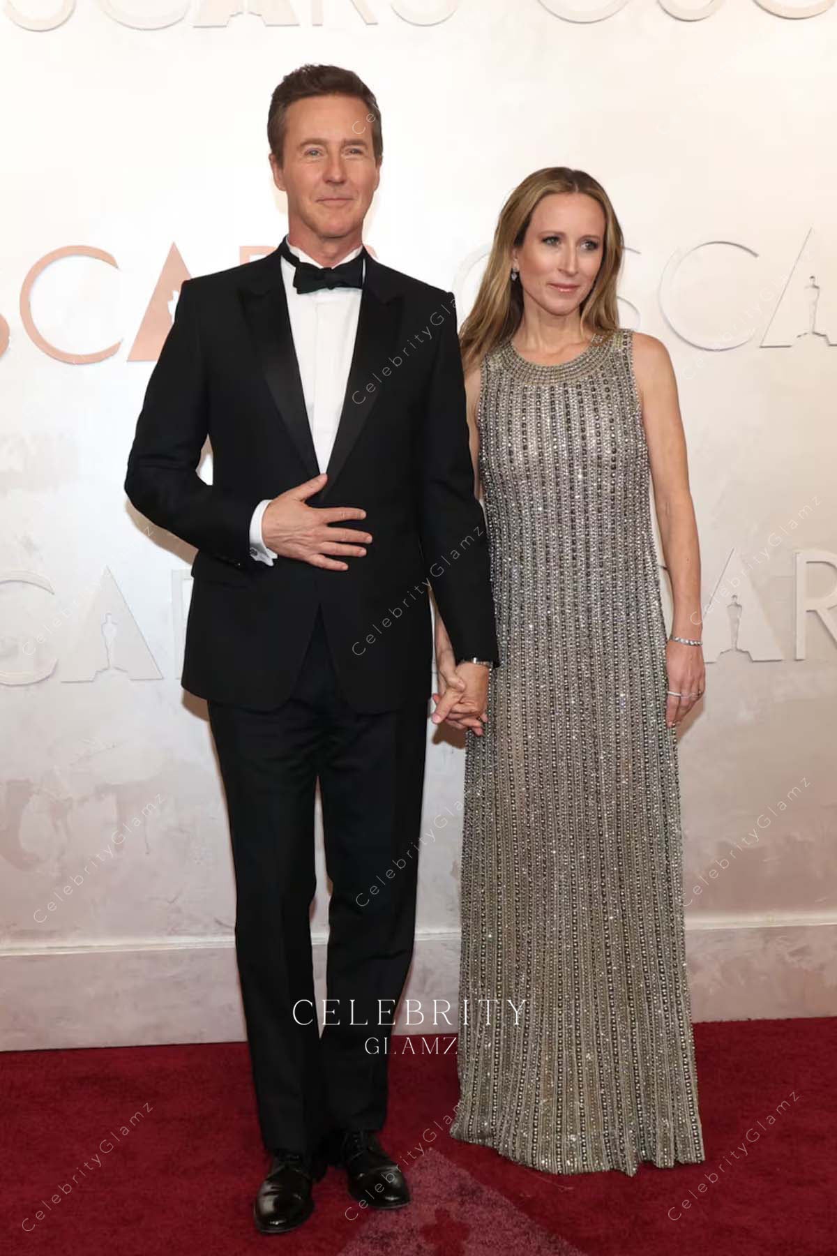 2025 Oscars red carpet Shauna Robertson boat neck prom dress