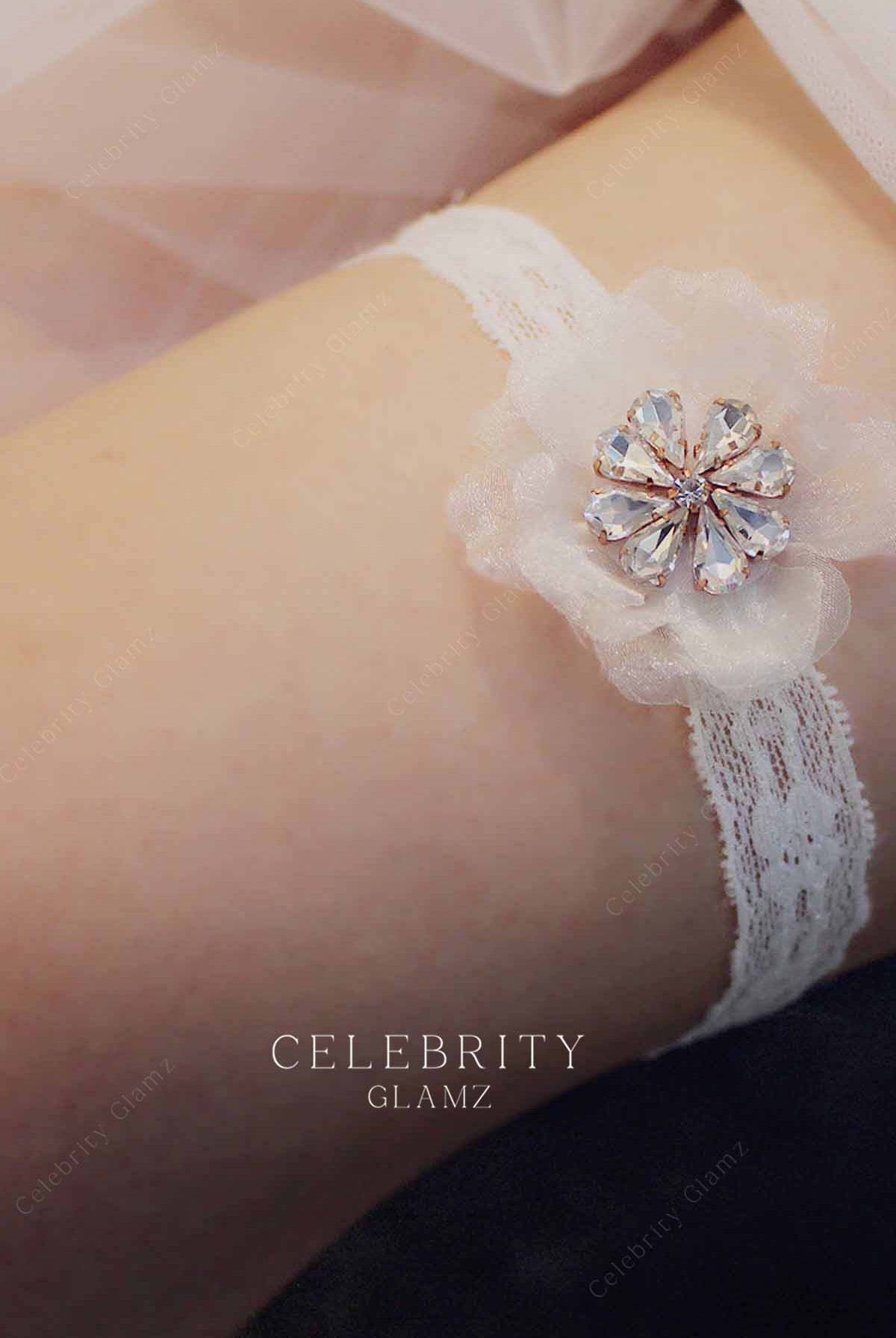 3d flower lace wedding garter