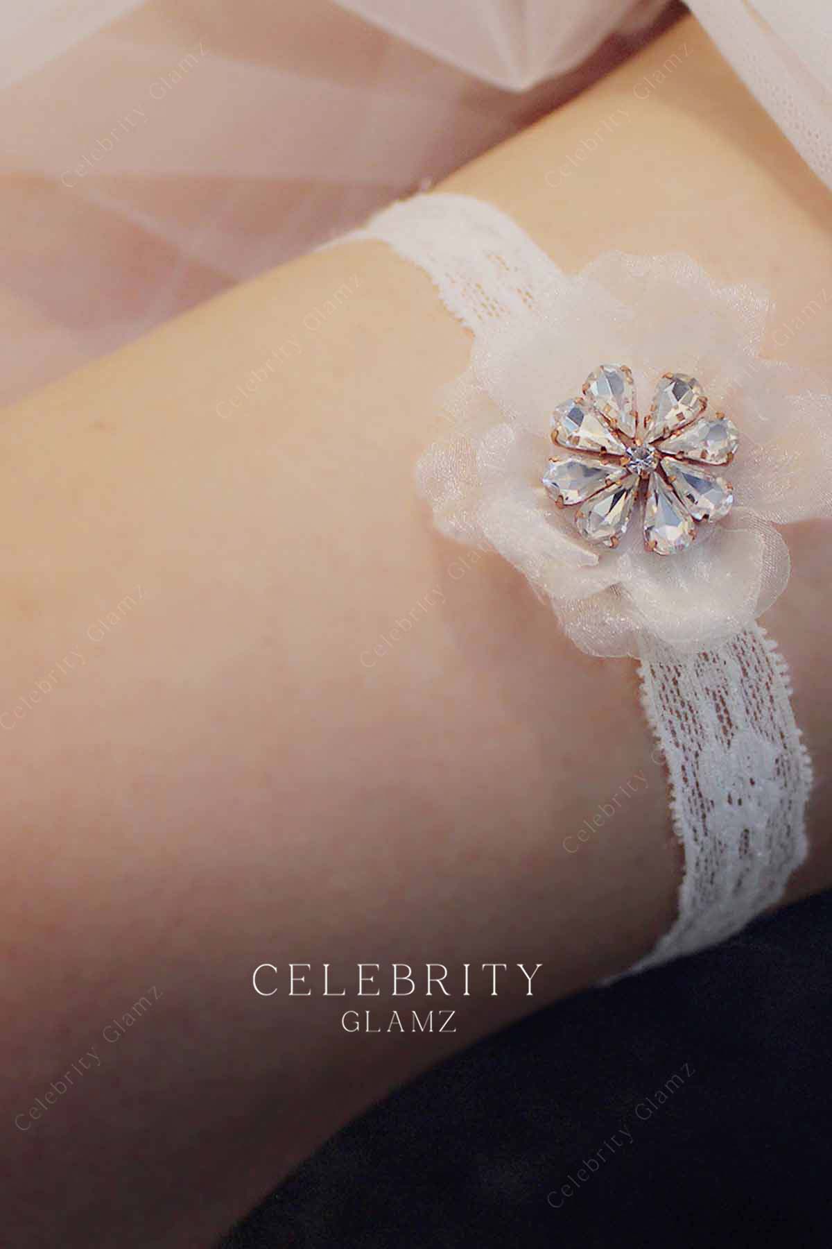3d flower lace wedding garter