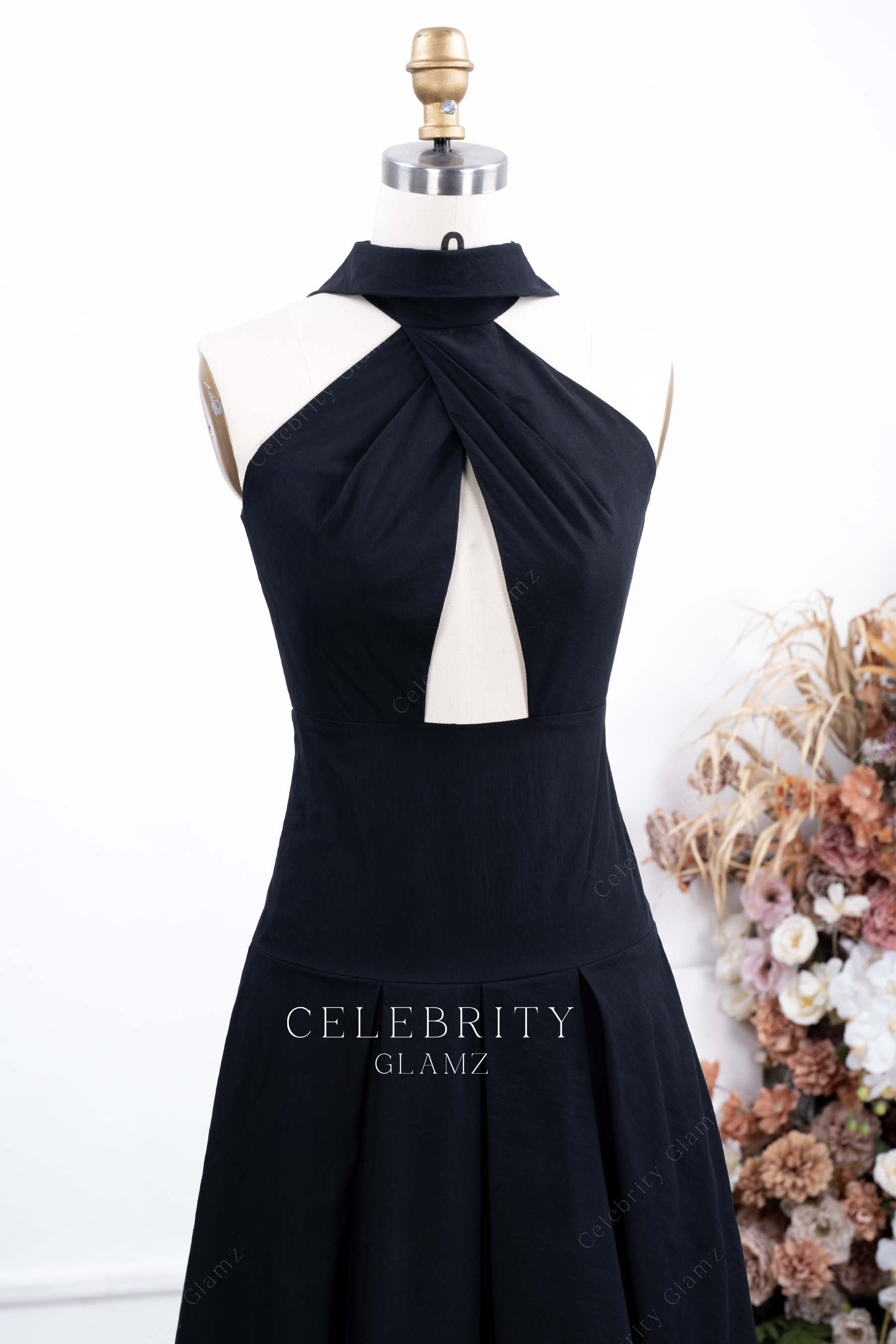 black keyhole formal dress