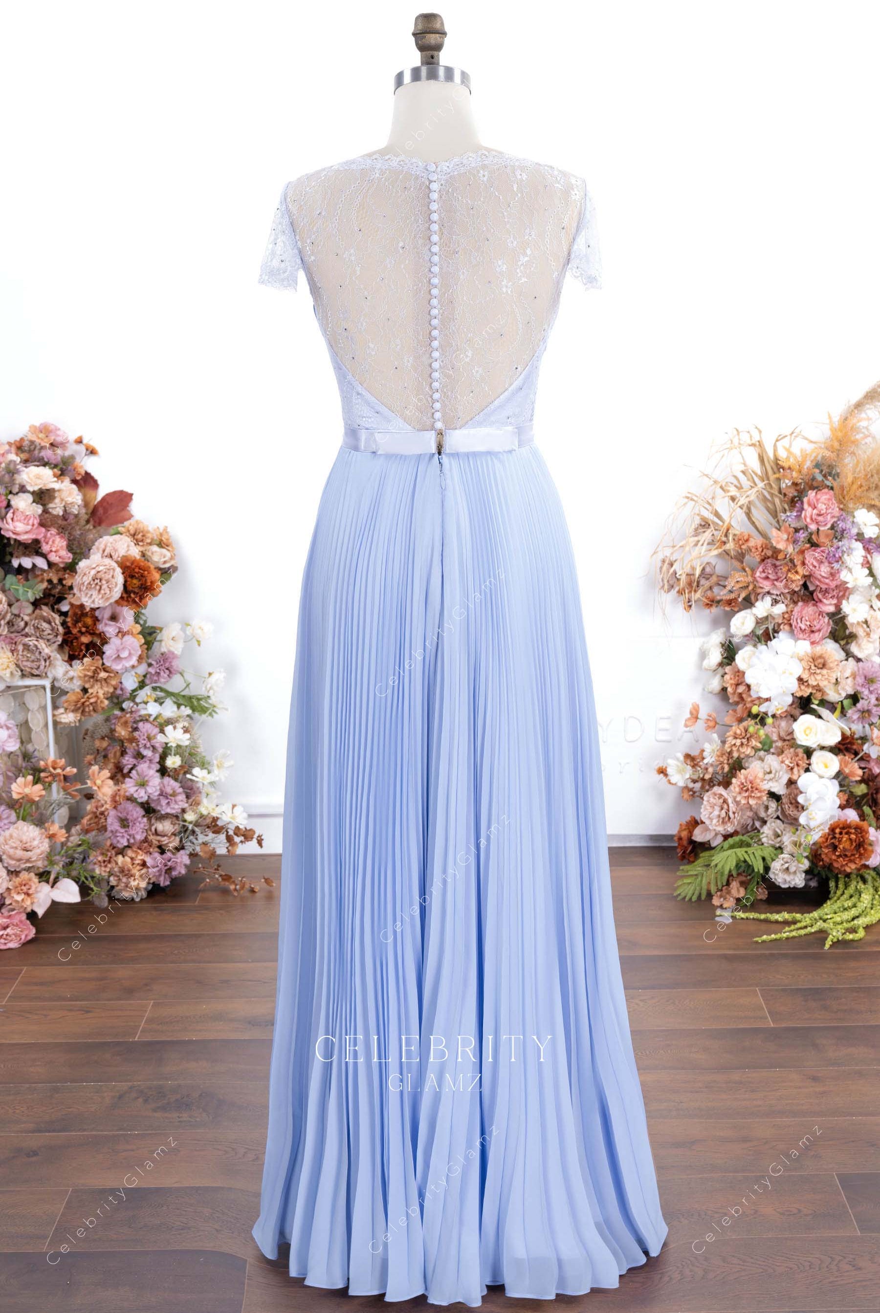 Lavender chiffon floor length formal dress