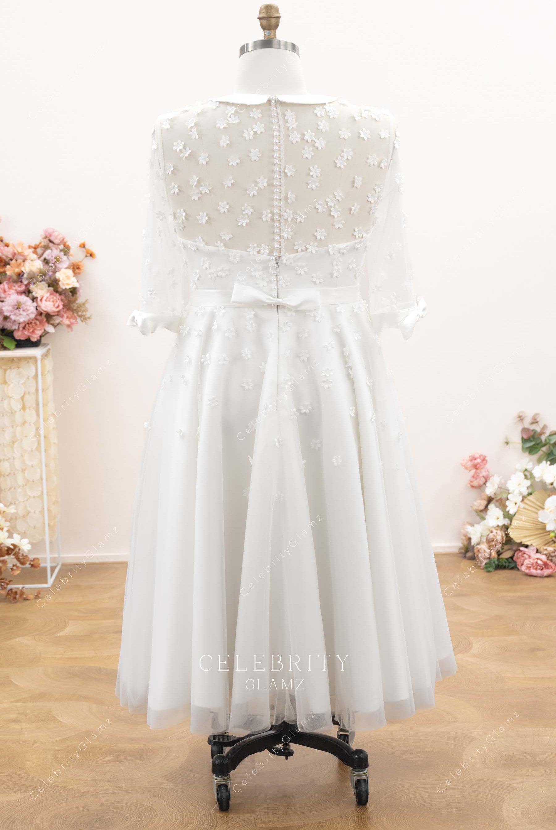 plus size lace a line wedding dress