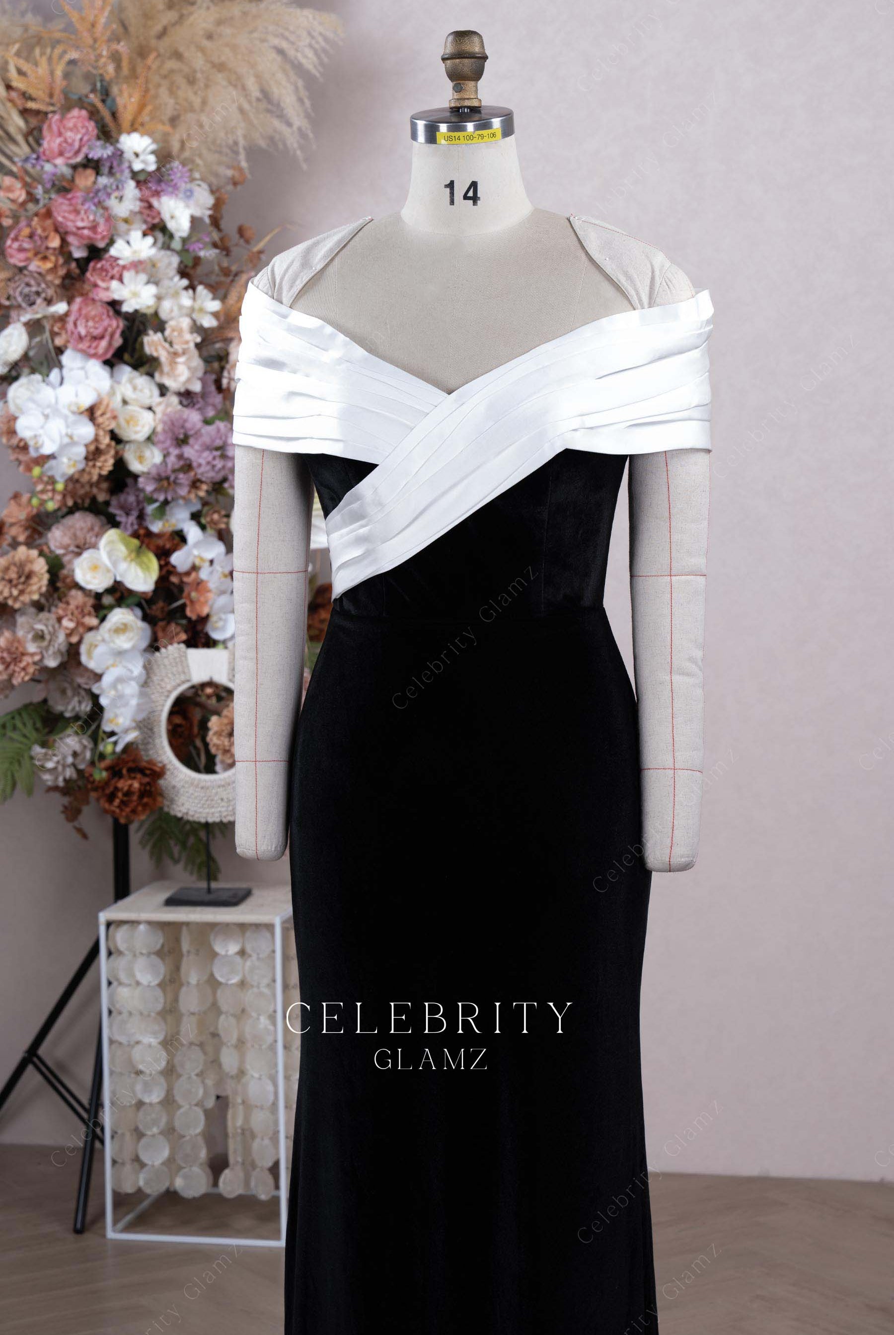 two tone v neck formal dress