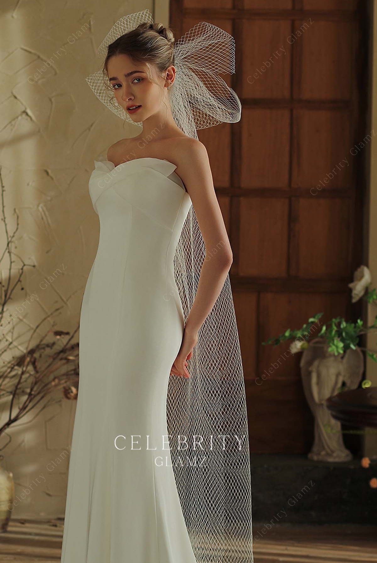 waltz length bridal veil