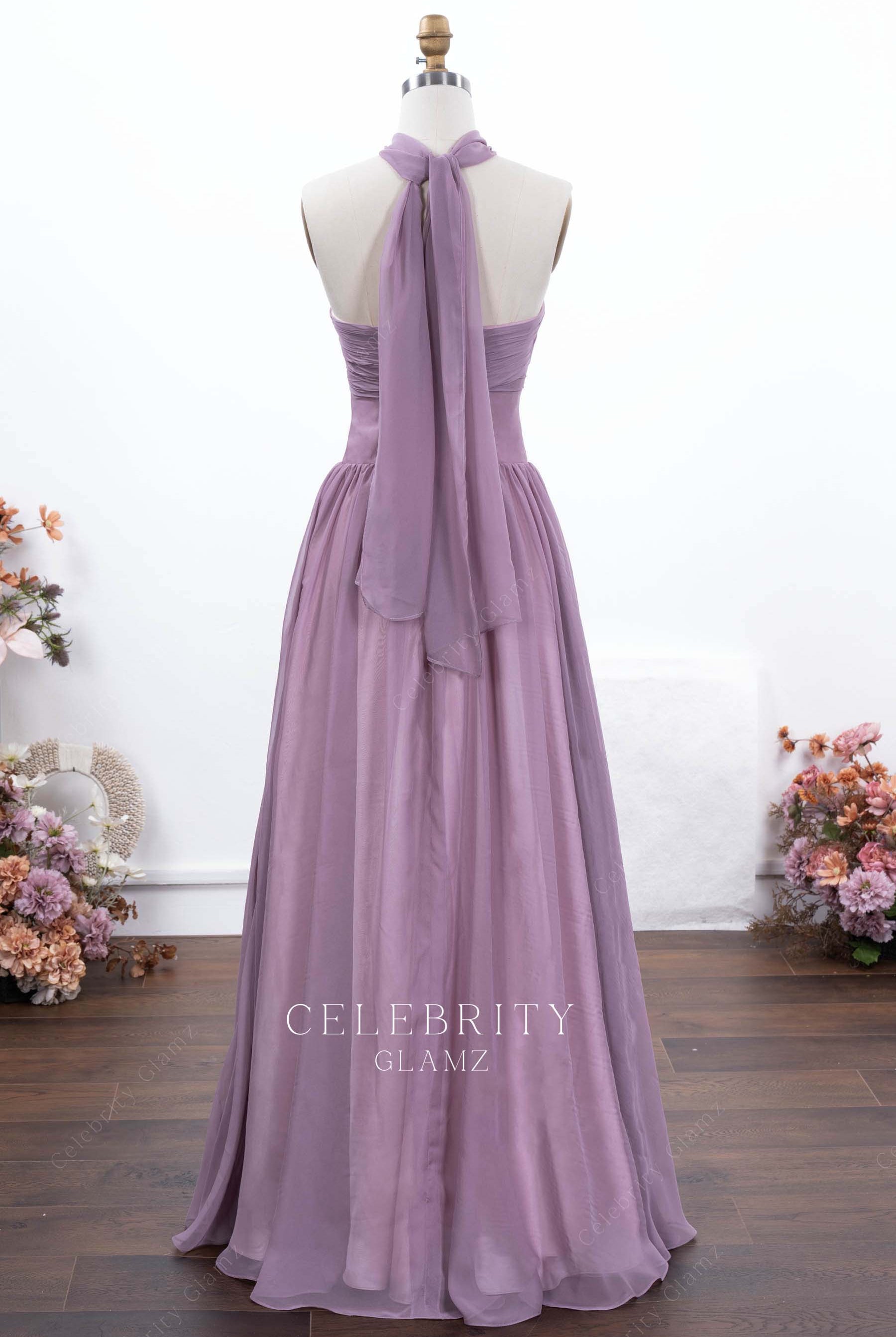 wisteria chiffon with shawl formal dress