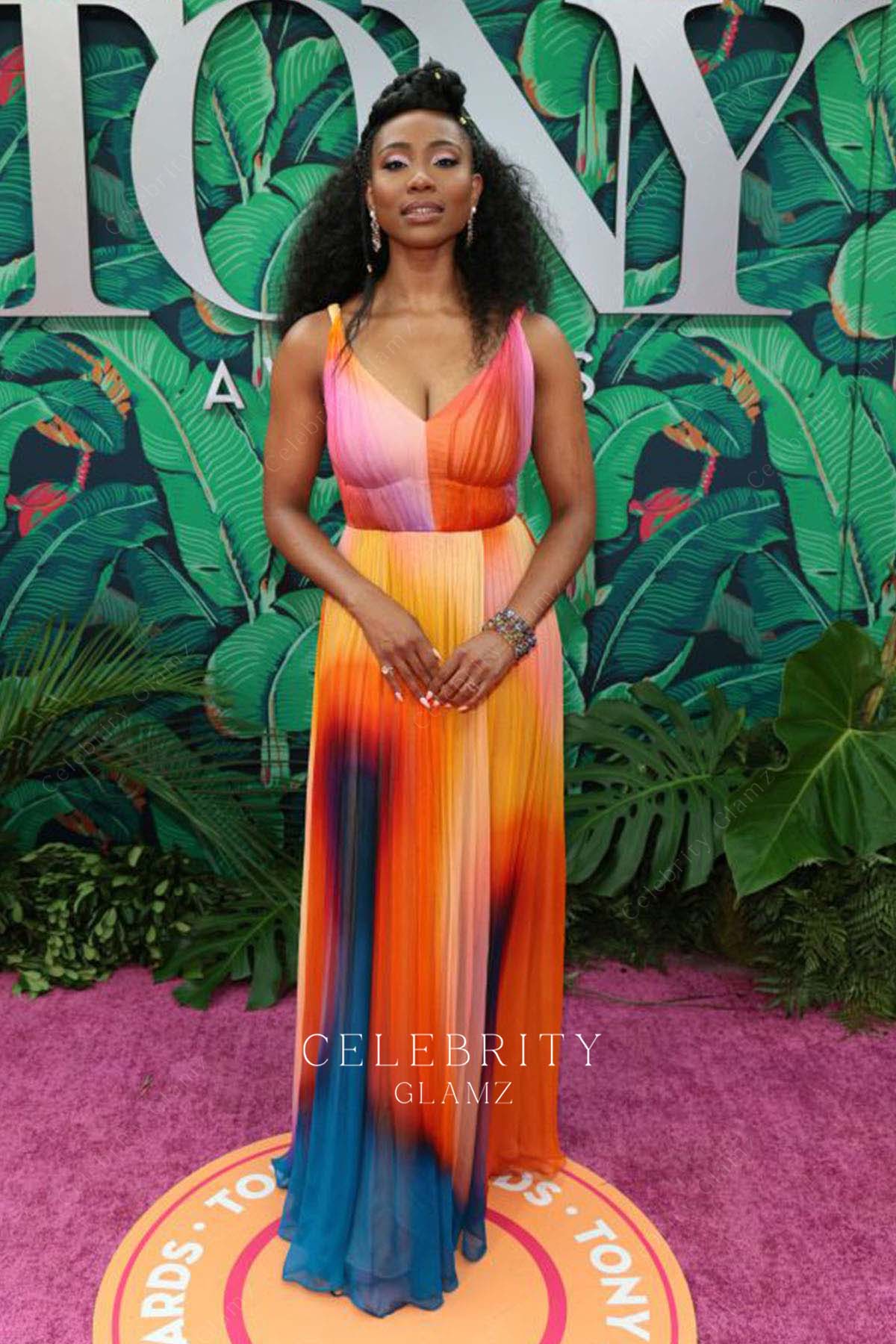 Adrianna Hicks chiffon a line dress 2023 tony awards