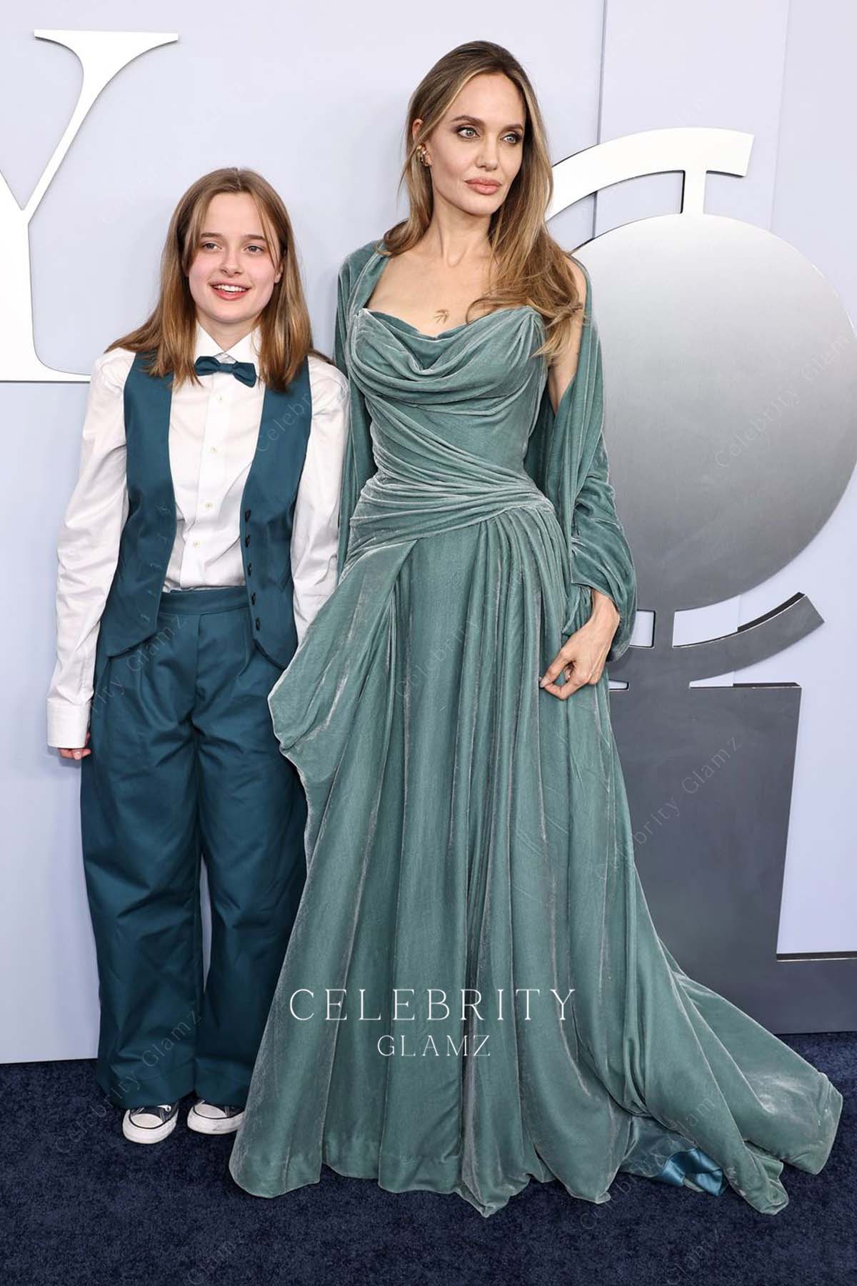 Angelina Jolie a line dress tony awards gown 2024