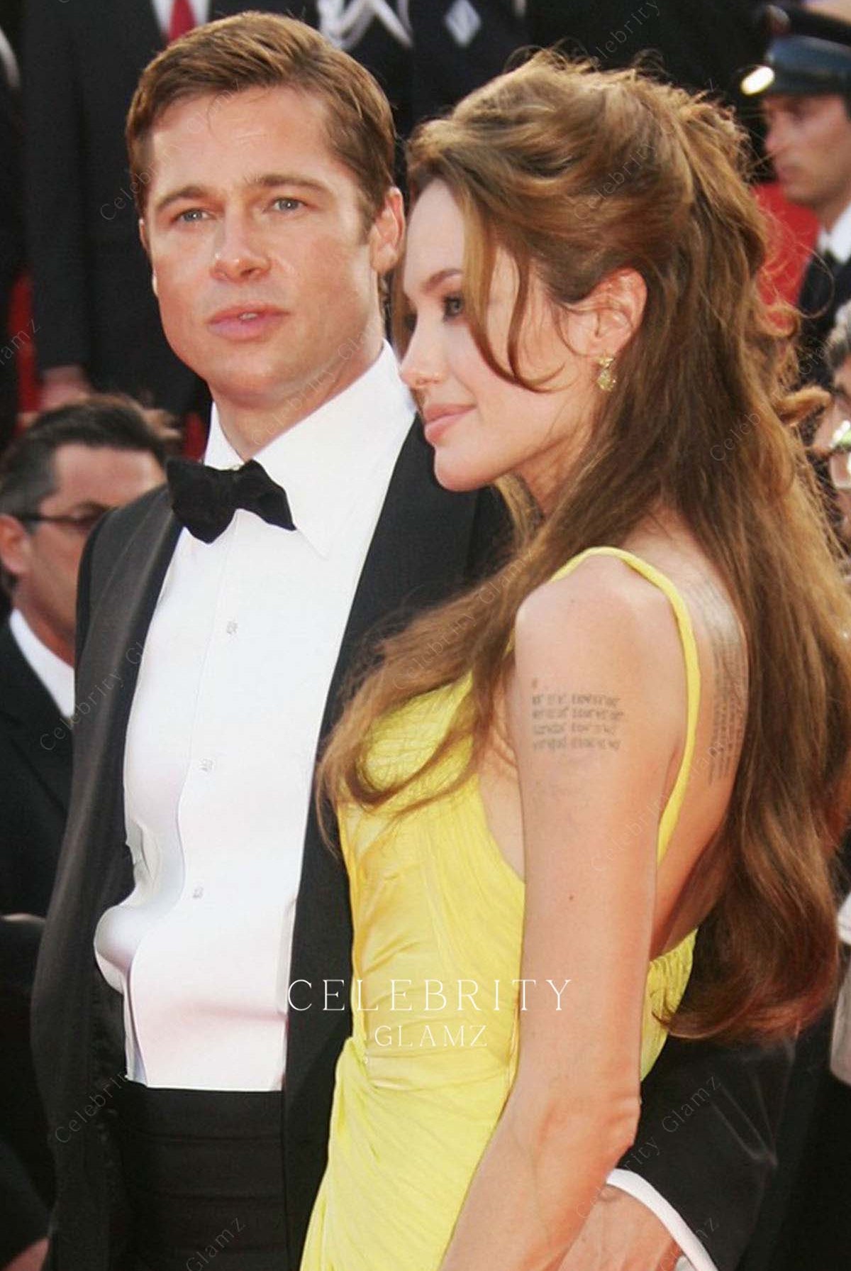 Angelina Jolie yellow spaghetti straps dress ocean's 13 premiere 2007