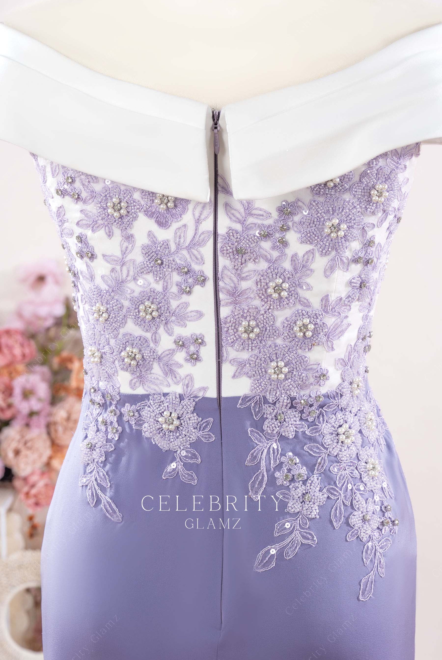 beaded floral lace mother of bride dress