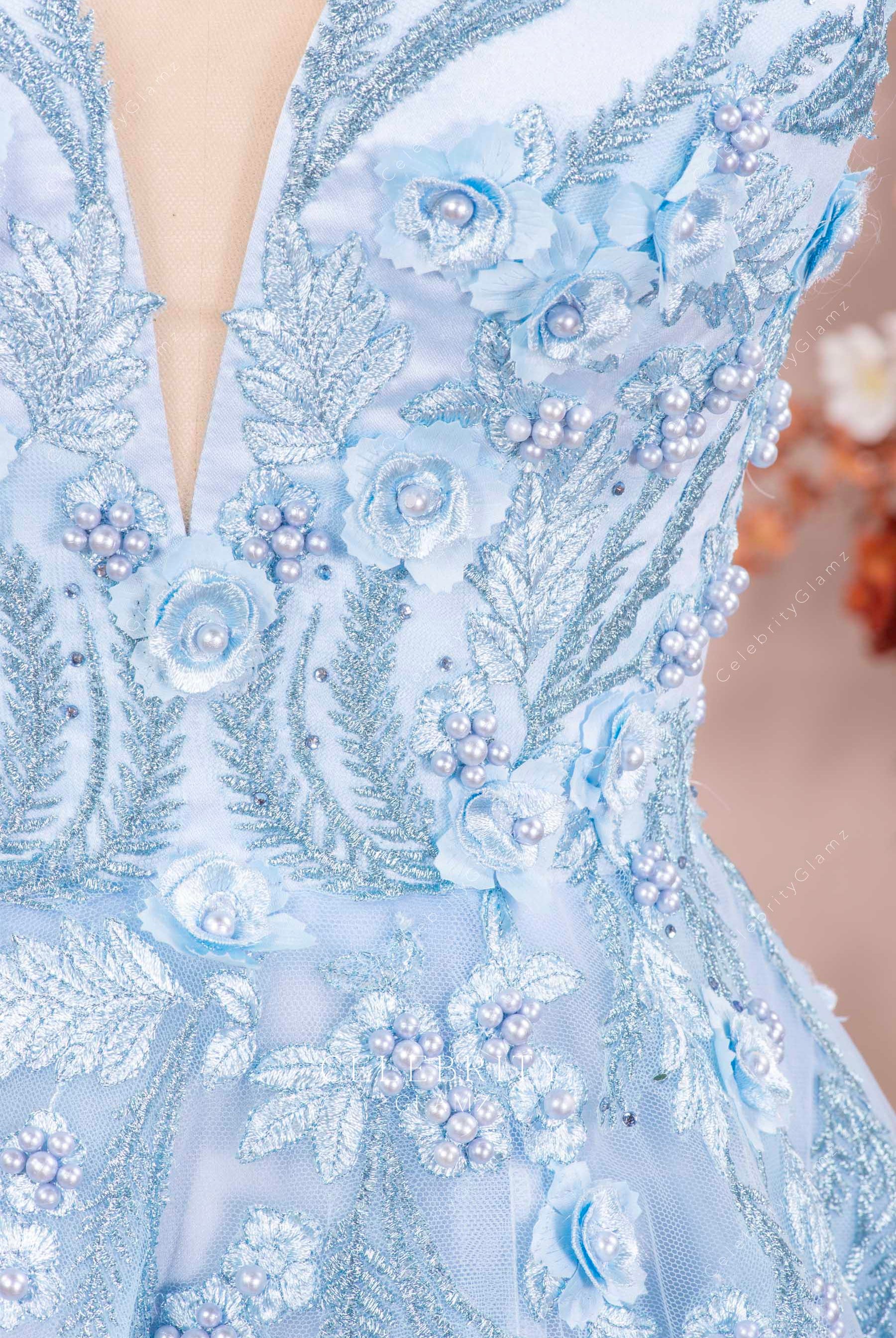 beaded lace appliques prom dress