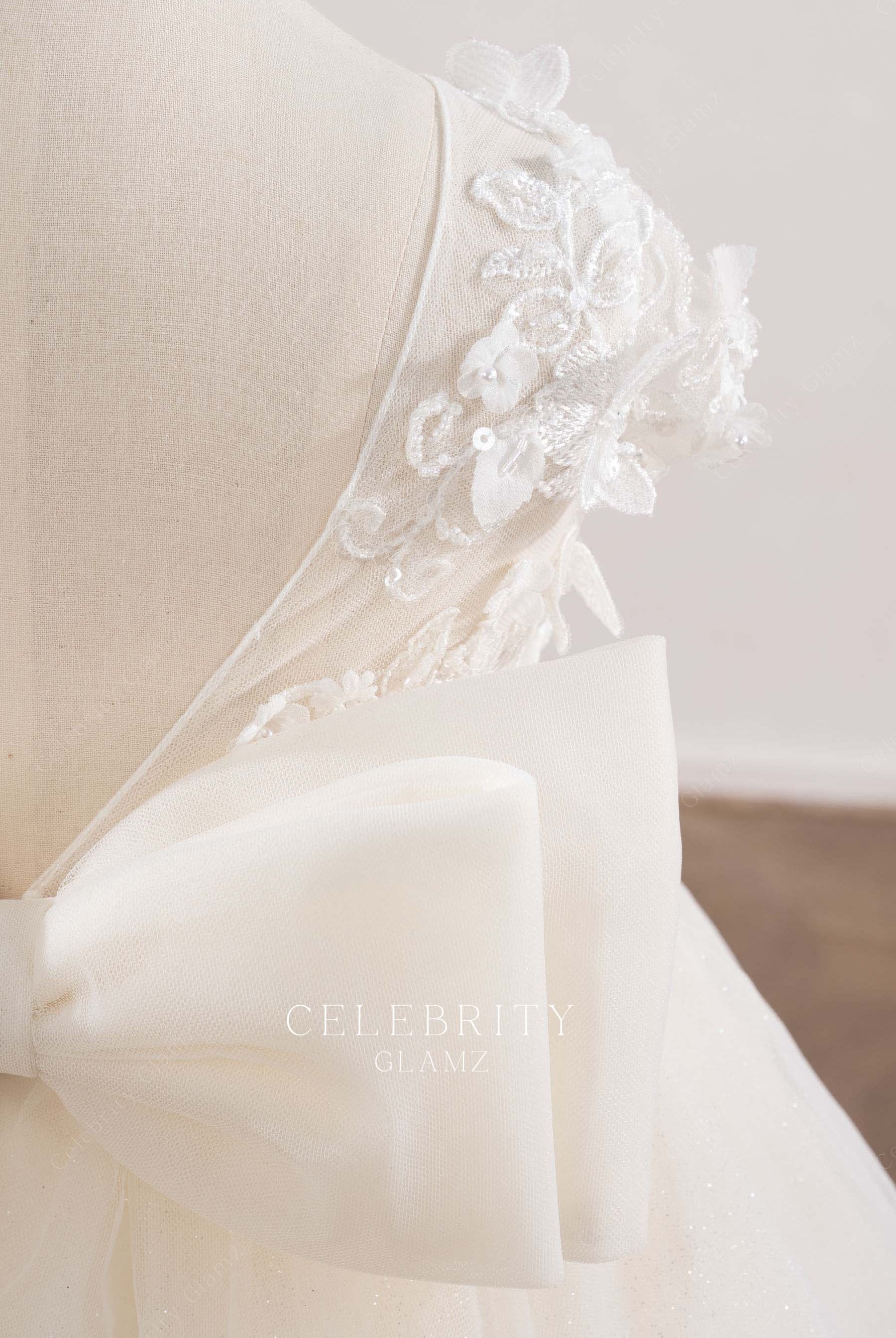 beaded lace flower girl dress