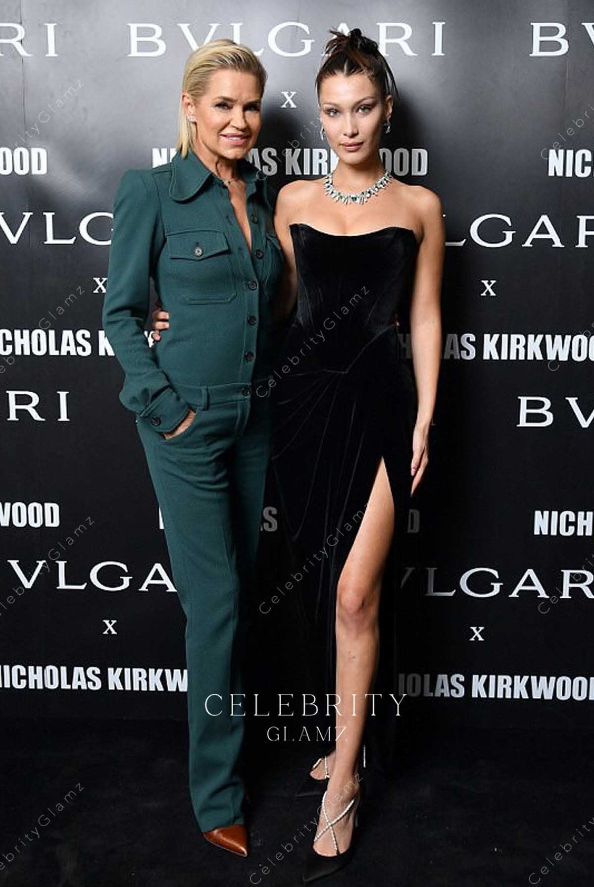 Bella Hadid black sheath dress milan fashion week