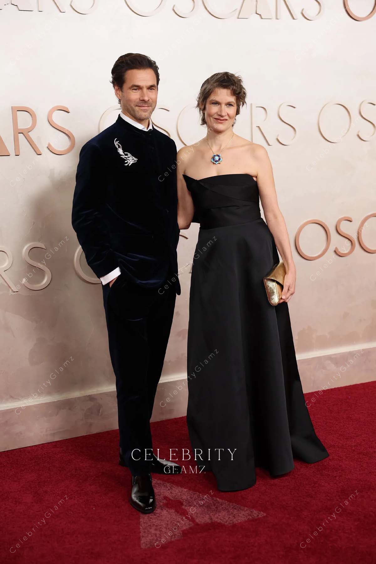 black Camille Dalmais a line 2025 Oscars red carpet prom dress