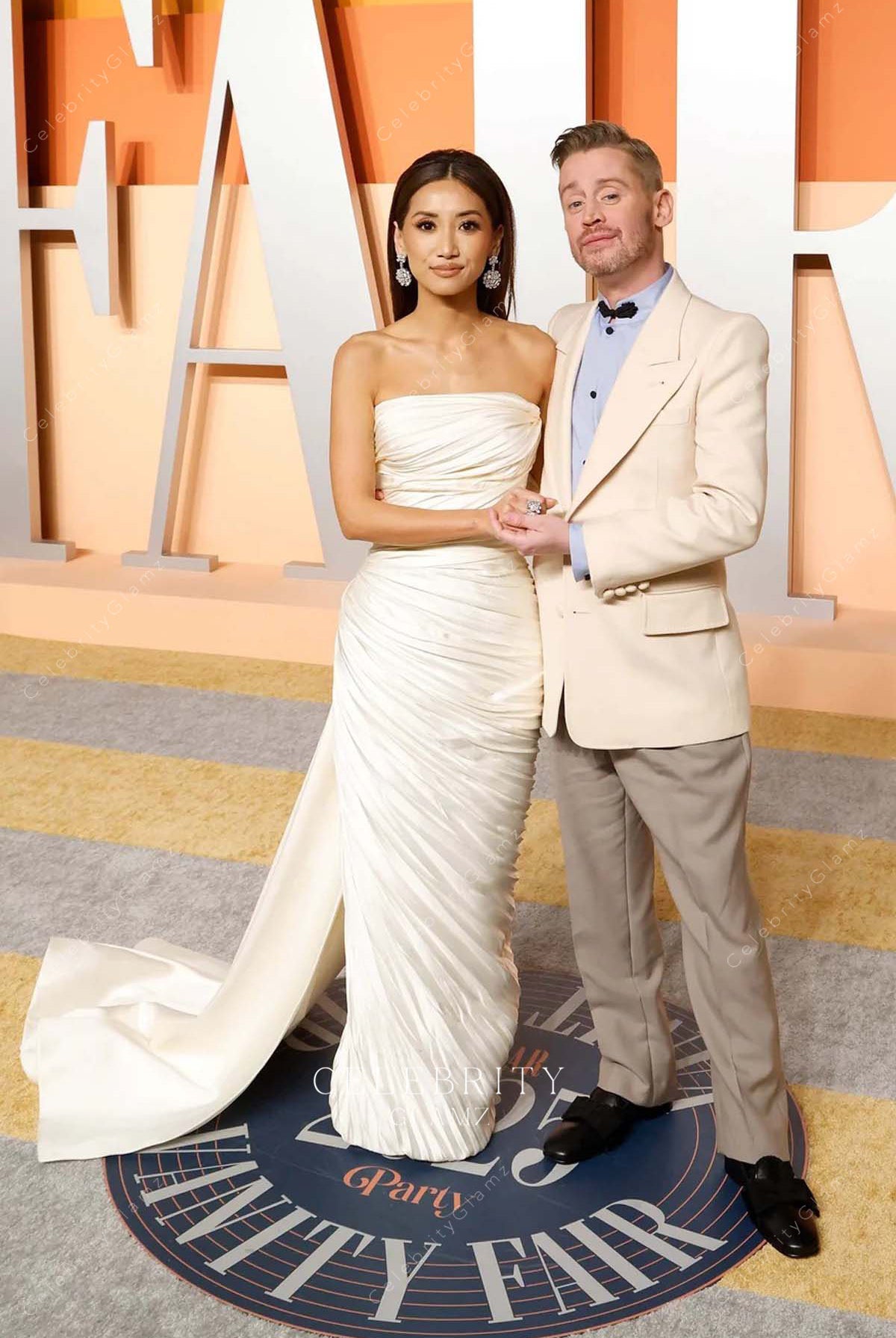 Brenda Song ivory 2025 sheath Vanity fair party dress