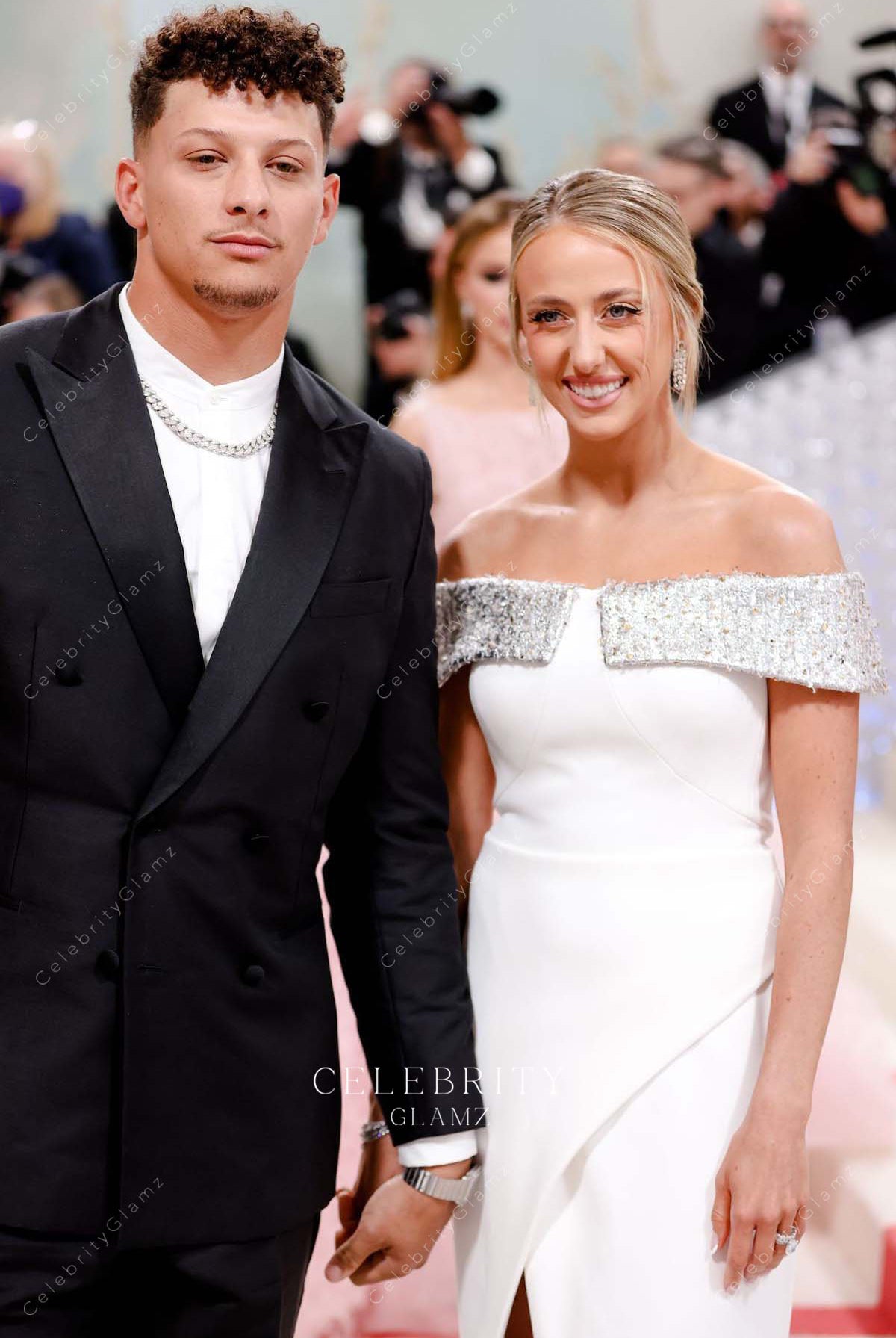Brittany Mahomes white straight across met gala 2023 dress