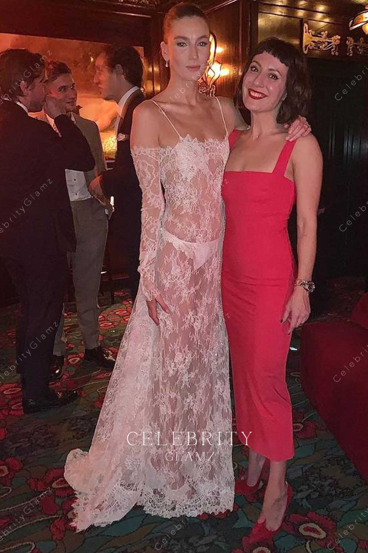 Camille Charrière a line lace wedding dress