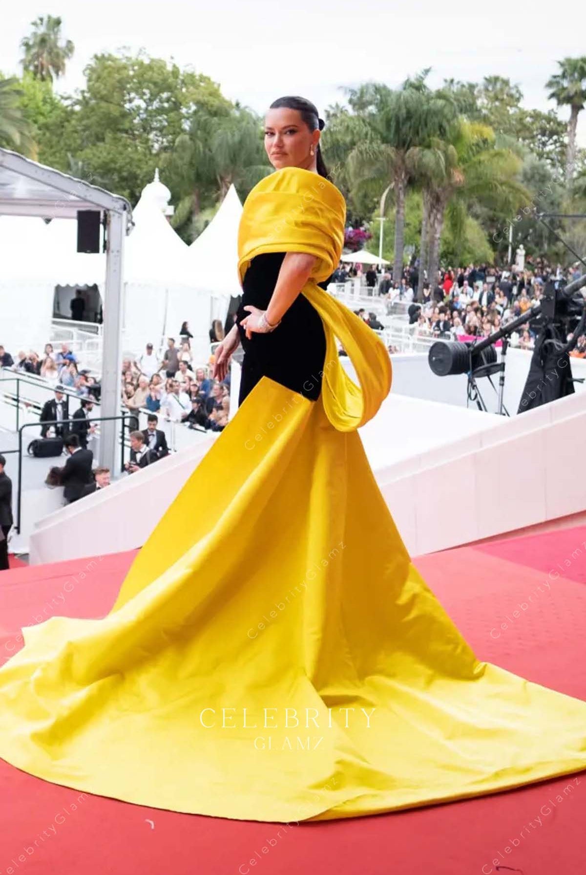 chapel train 2023 Cannes film festival Adriana Lima dress