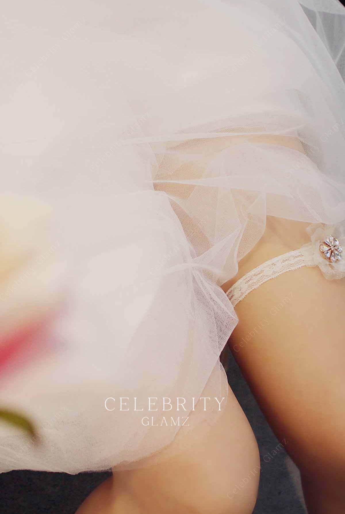 charming ribbon flower bridal garter