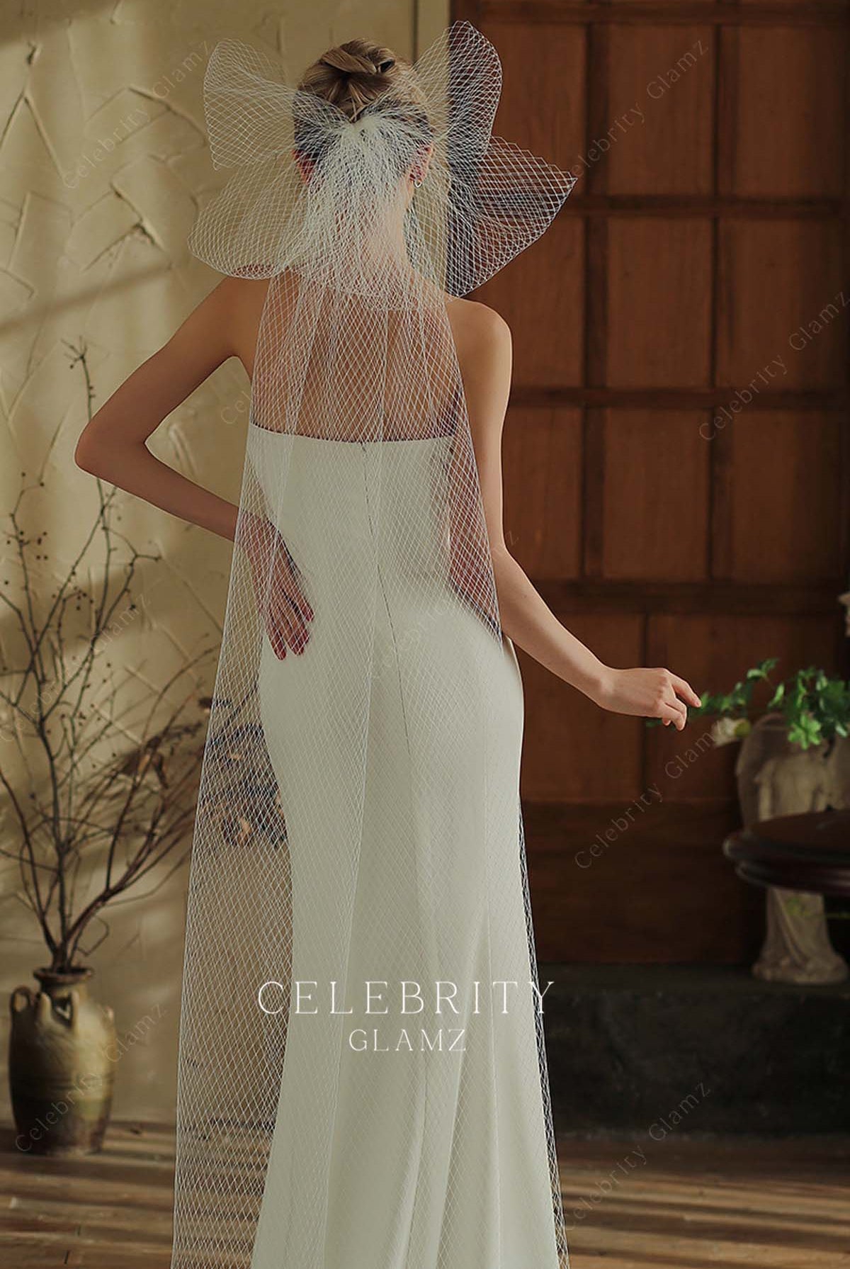 chic bowknot bridal veil