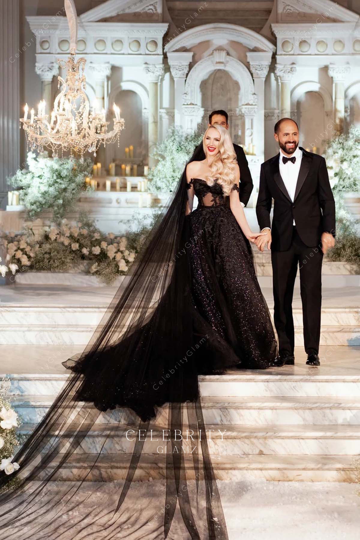 Christine Quinn black illusion corset wedding dress