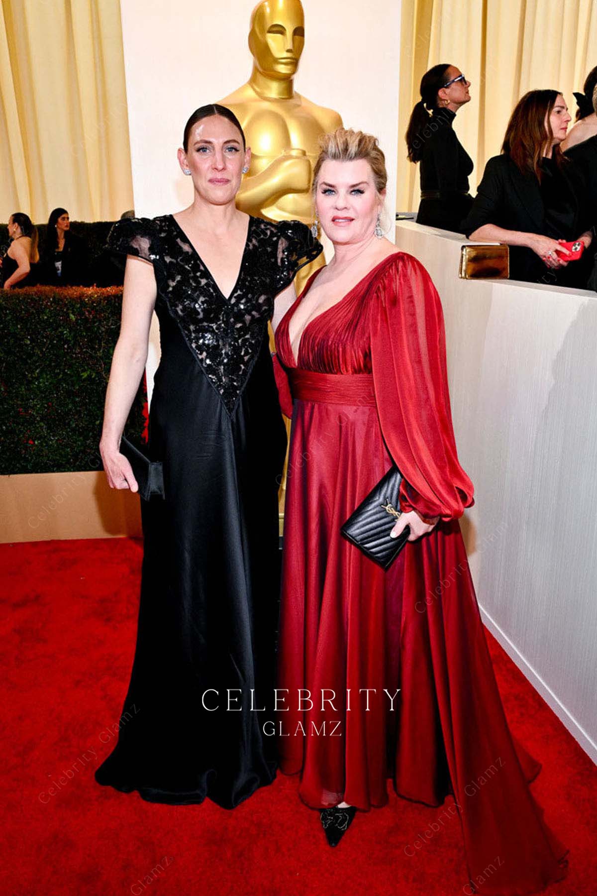 Claire Kaufman long sleeves prom dress 2024 Oscars red carpet