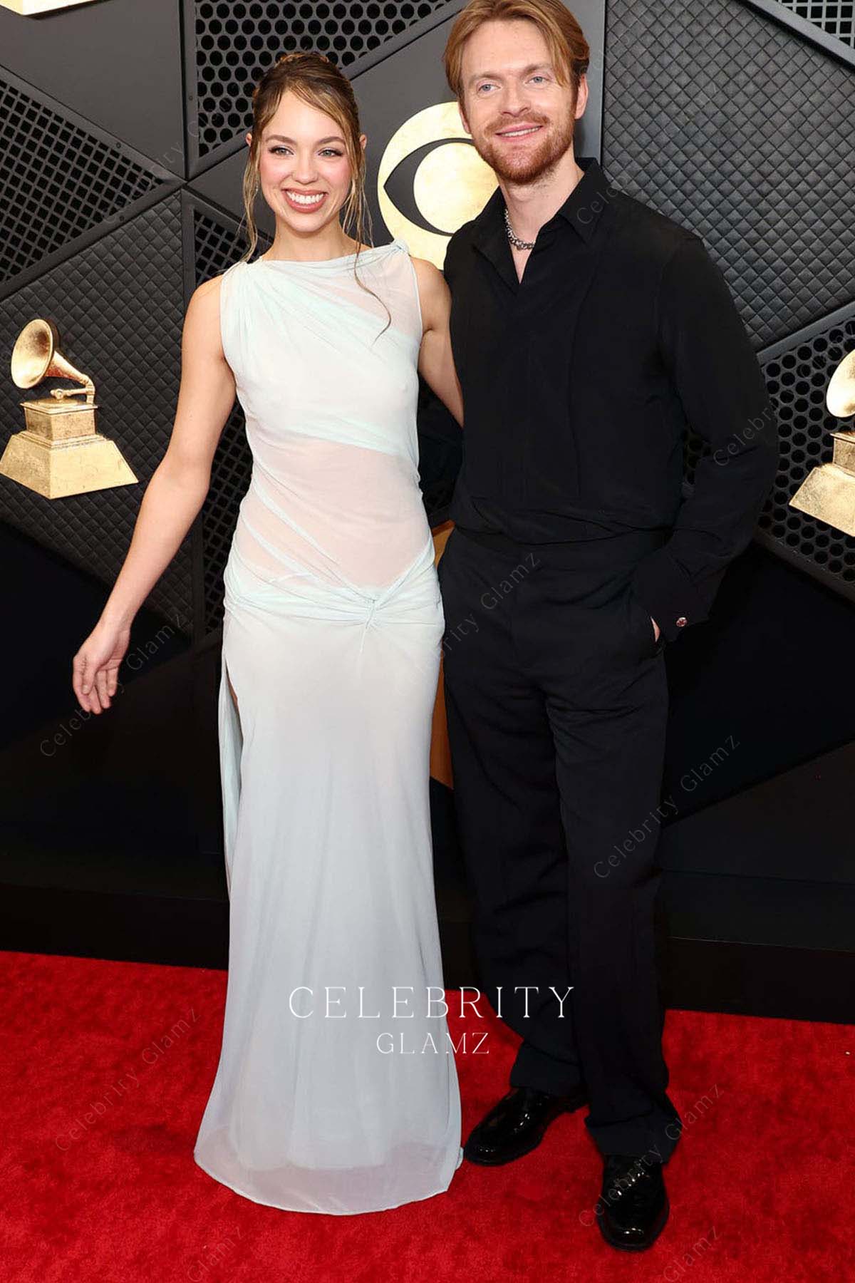 Claudia Sulewski sleeveless prom dress Grammys red carpet 2024