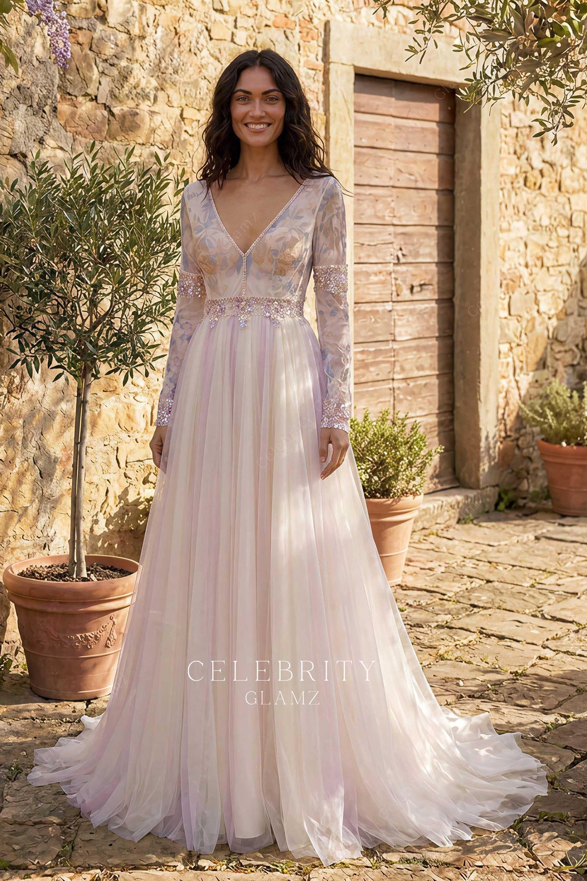 colorful tulle skirt boho wedding dress