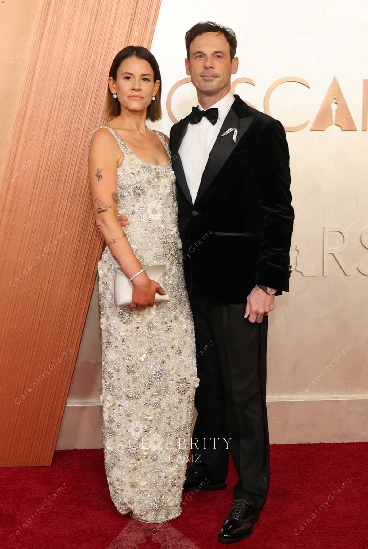 crystals Shauna Robertson 2025 Oscars red carpet dress