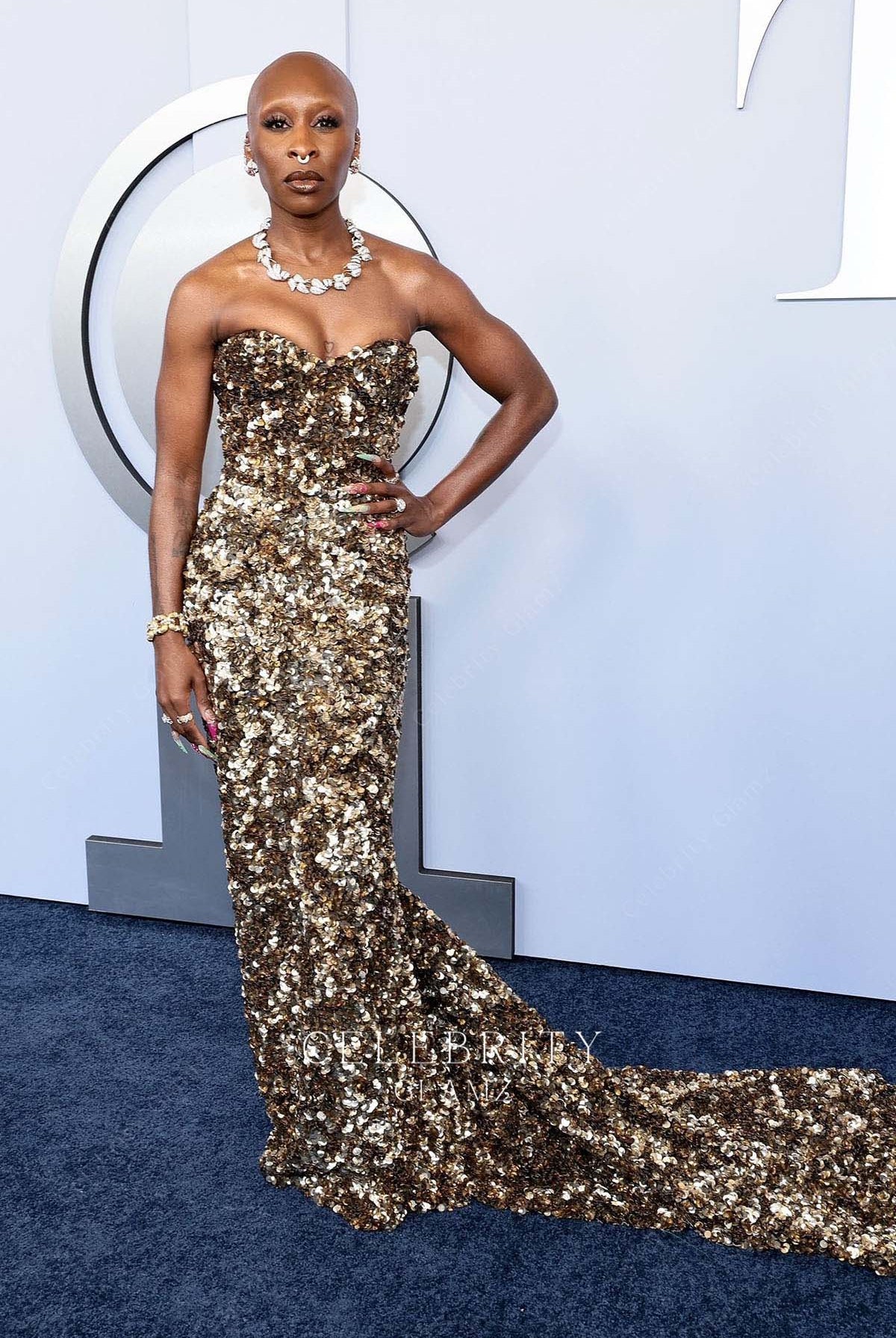 Cynthia Erivo chapel train prom dress 2024 Tony awards