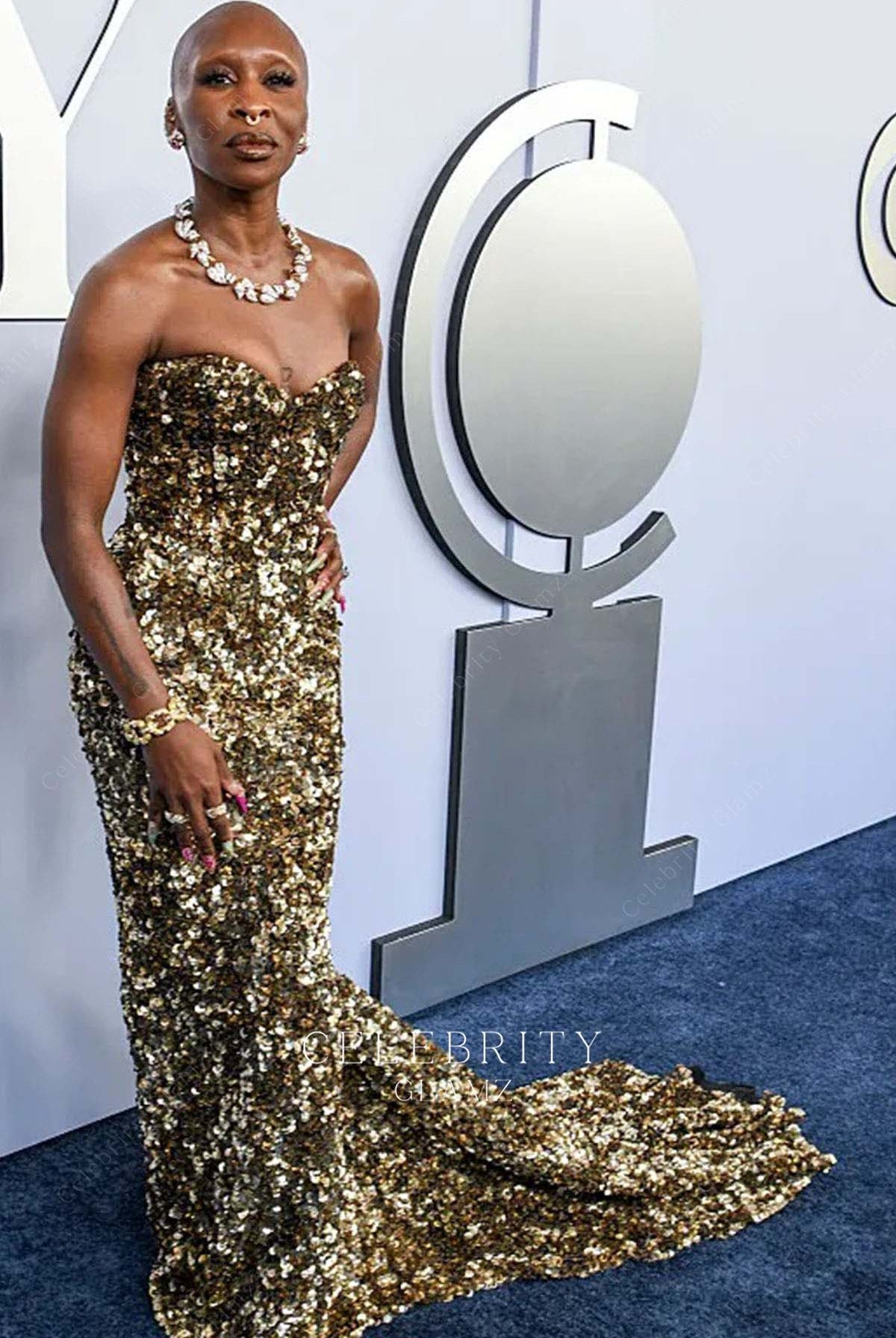Cynthia Erivo mermaid prom dress 2024 Tony awards