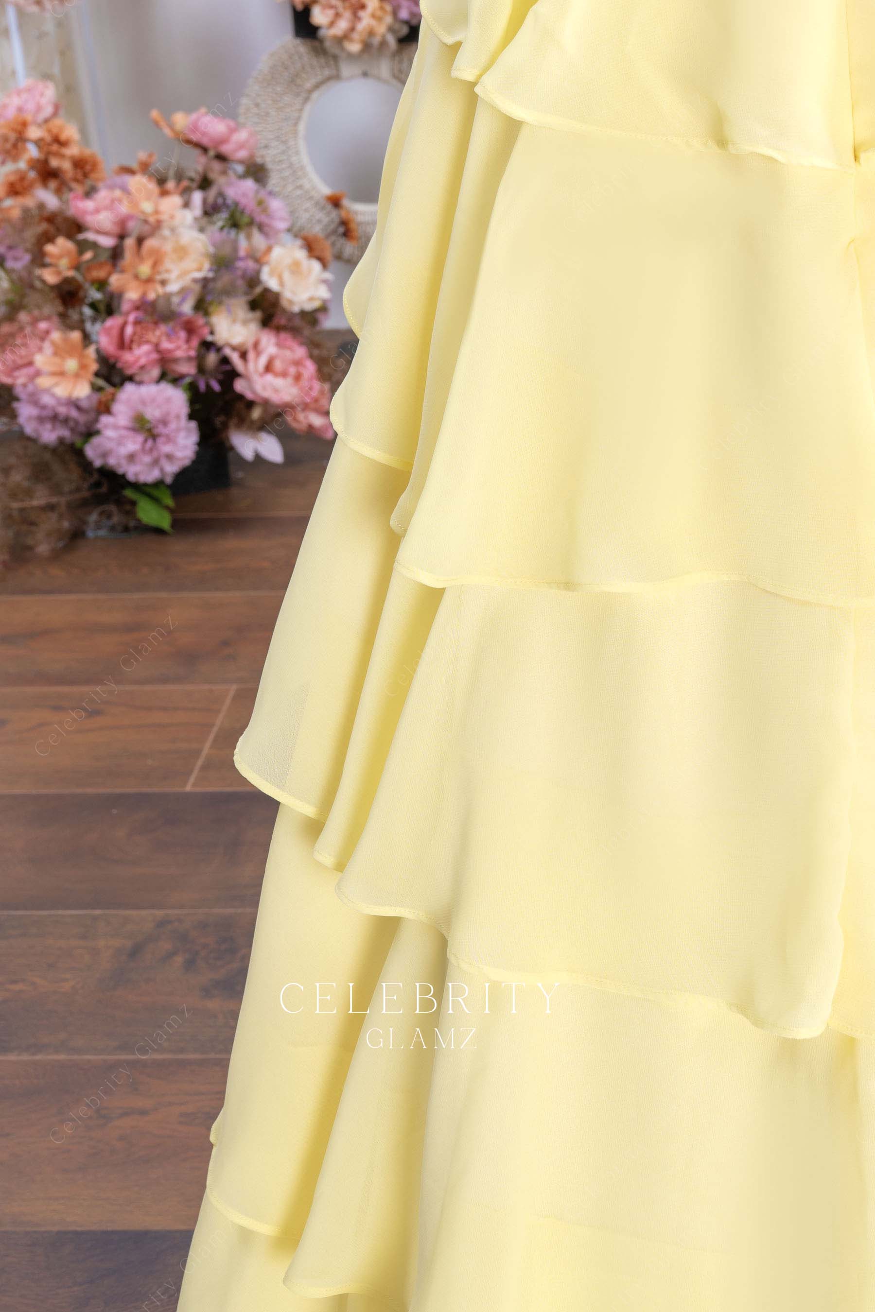 daffodil chiffon a line homecoming dress