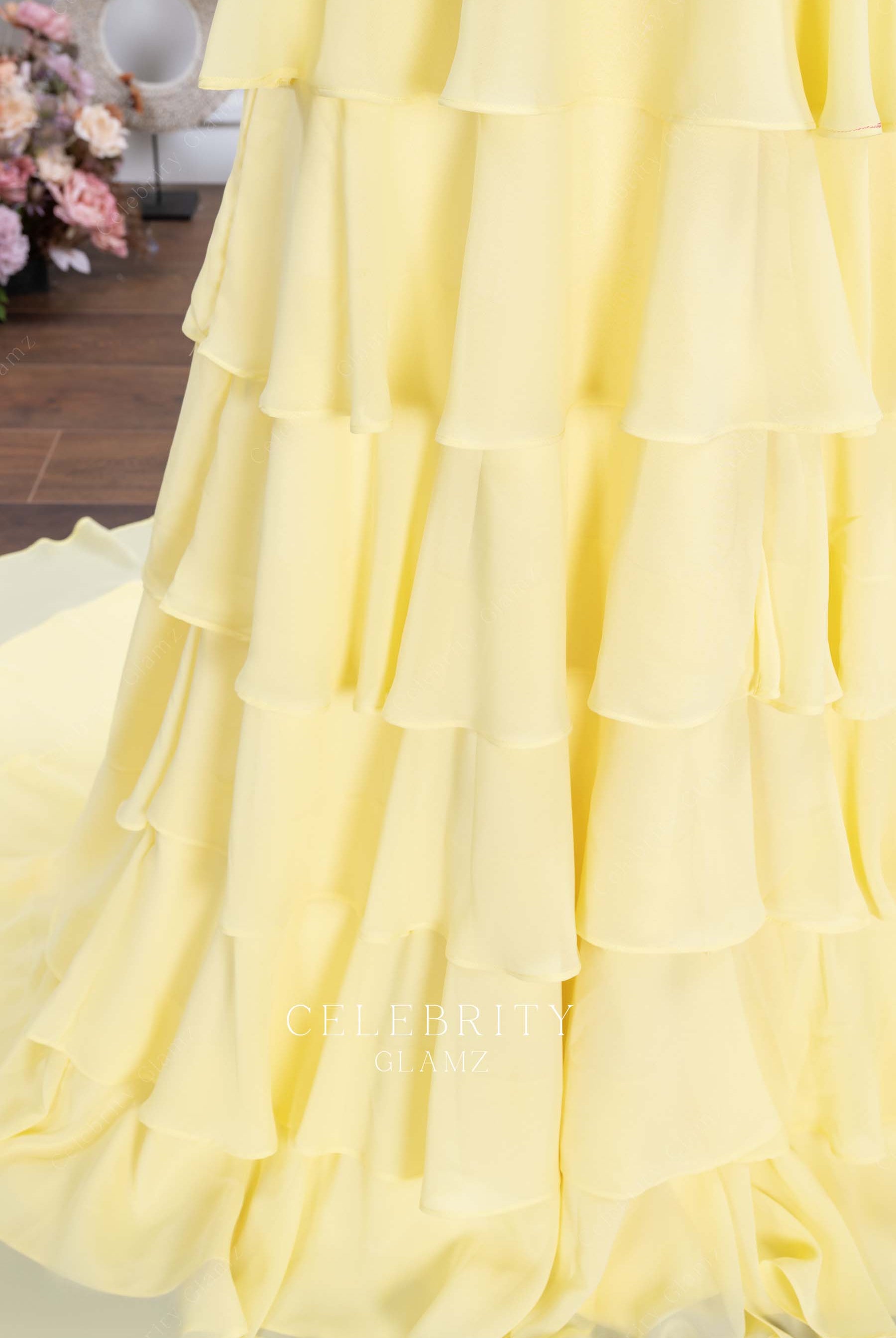 daffodil layered homecoming dress
