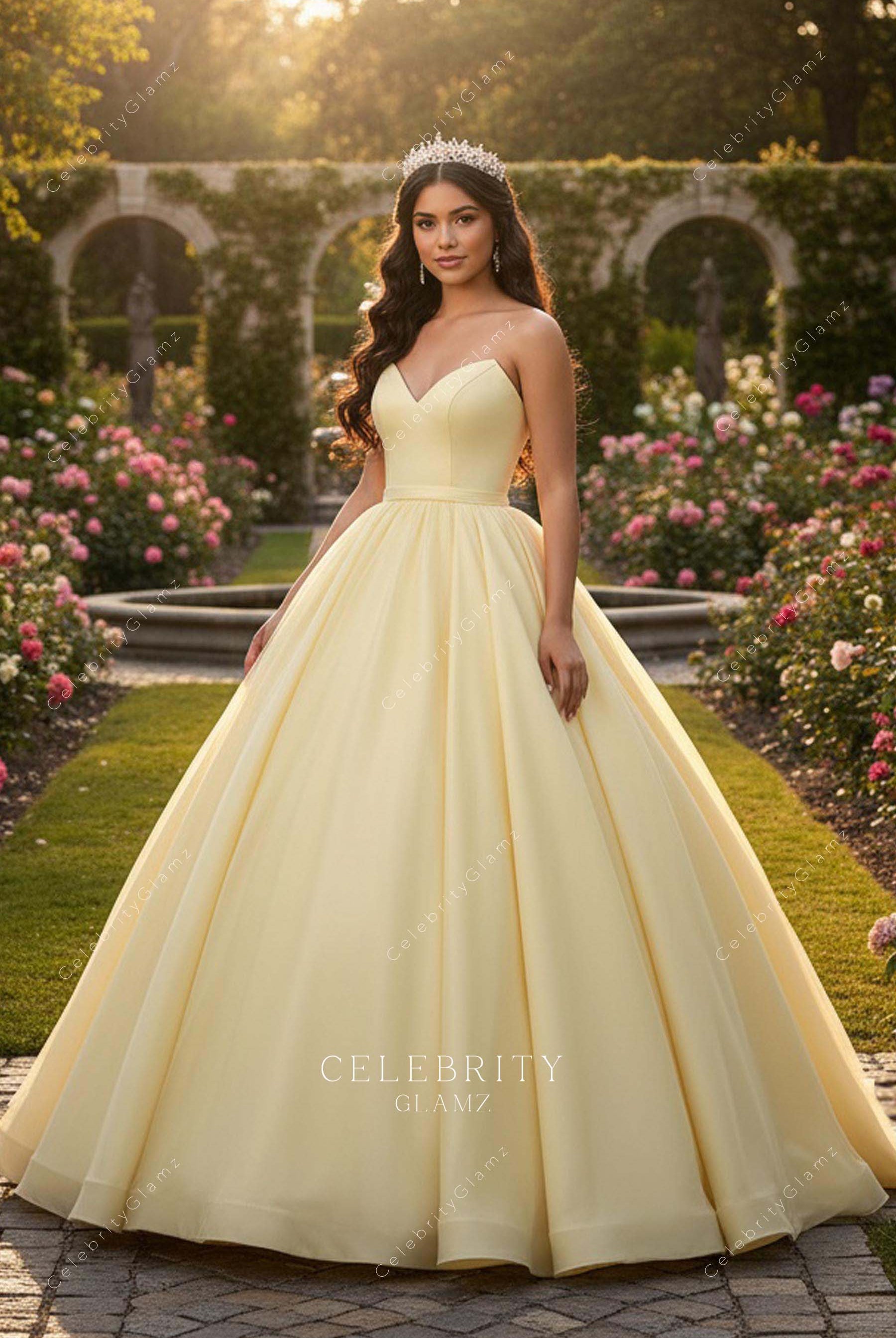 daffodil strapless Quinceanera Ballgown