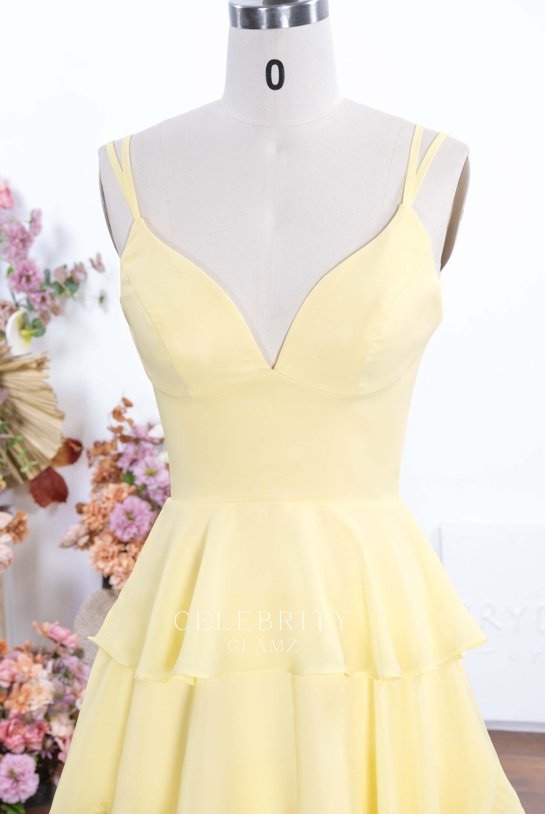daffodil sweetheart neck formal dress