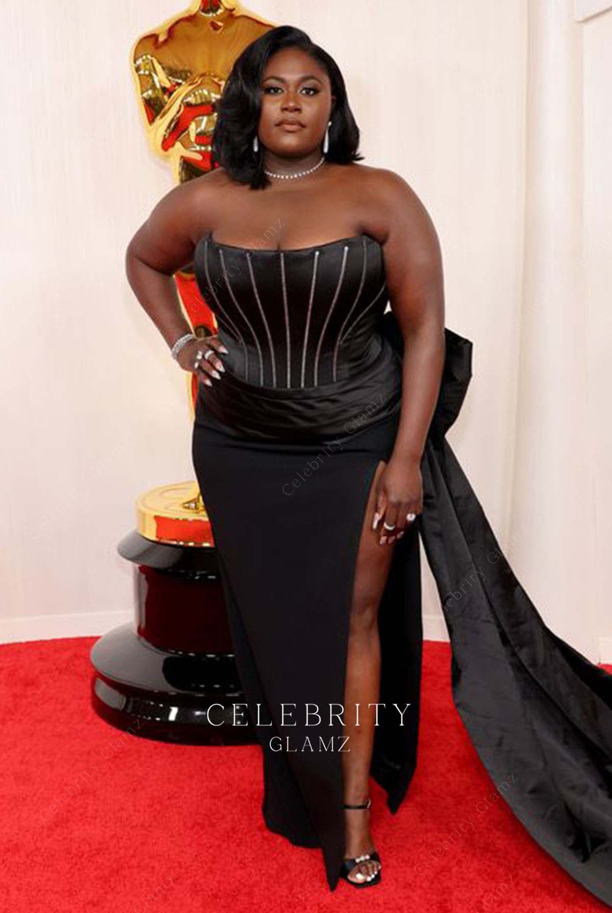 Danielle Brooks scoop neck prom dress 2024 Oscars red carpet