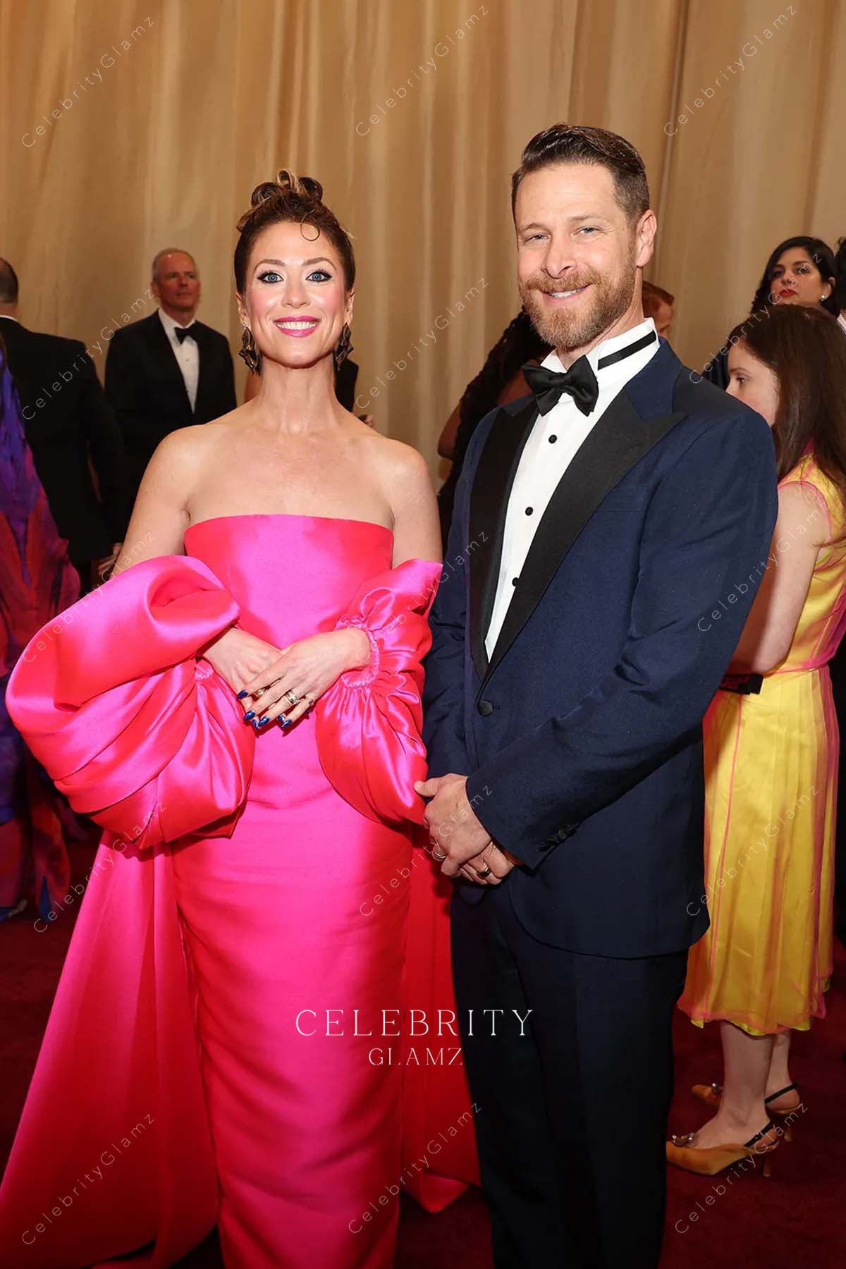 Danya Solomon detachable sleeves 2025 Oscars red carpet dress