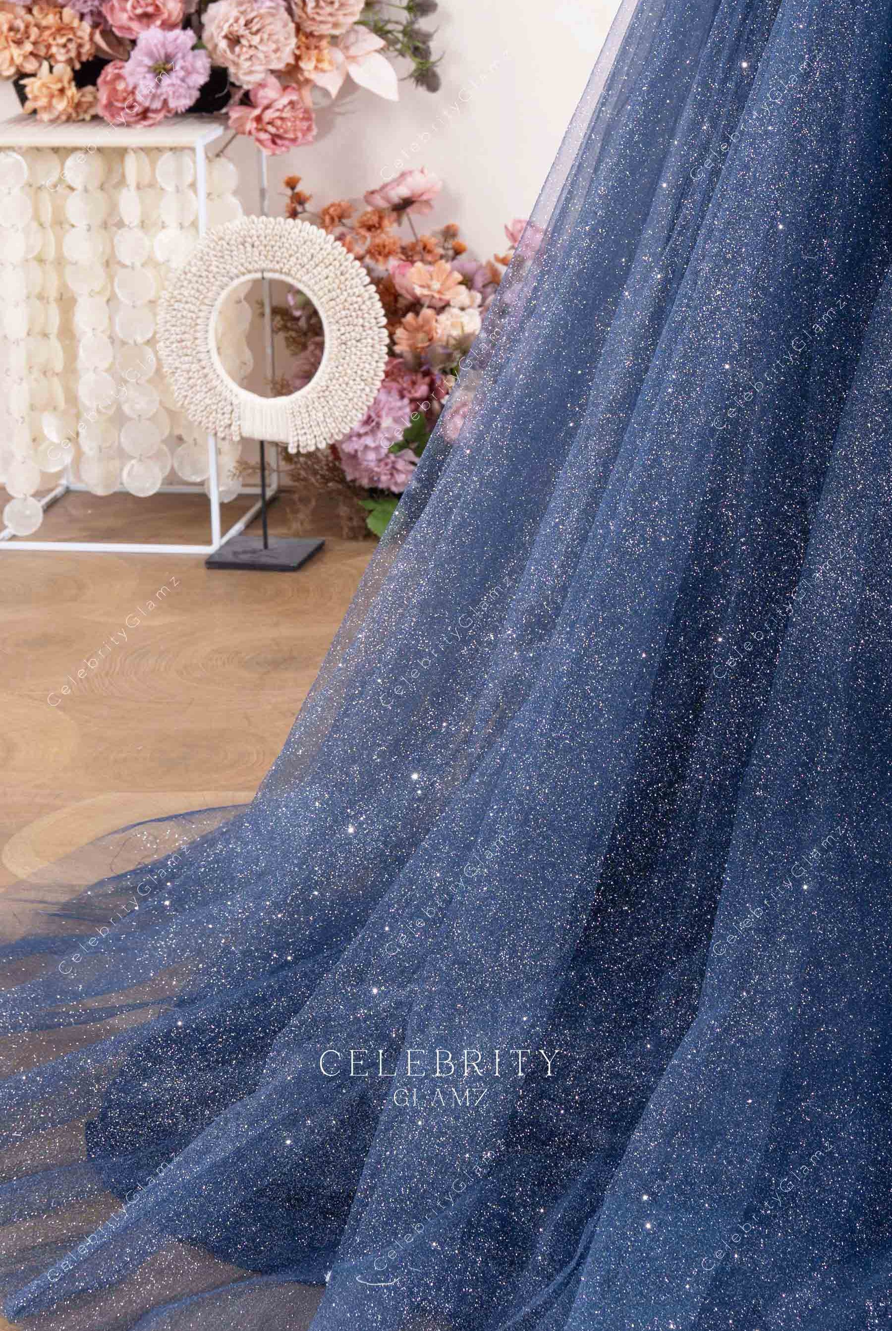 dark navy glitter tulle dress