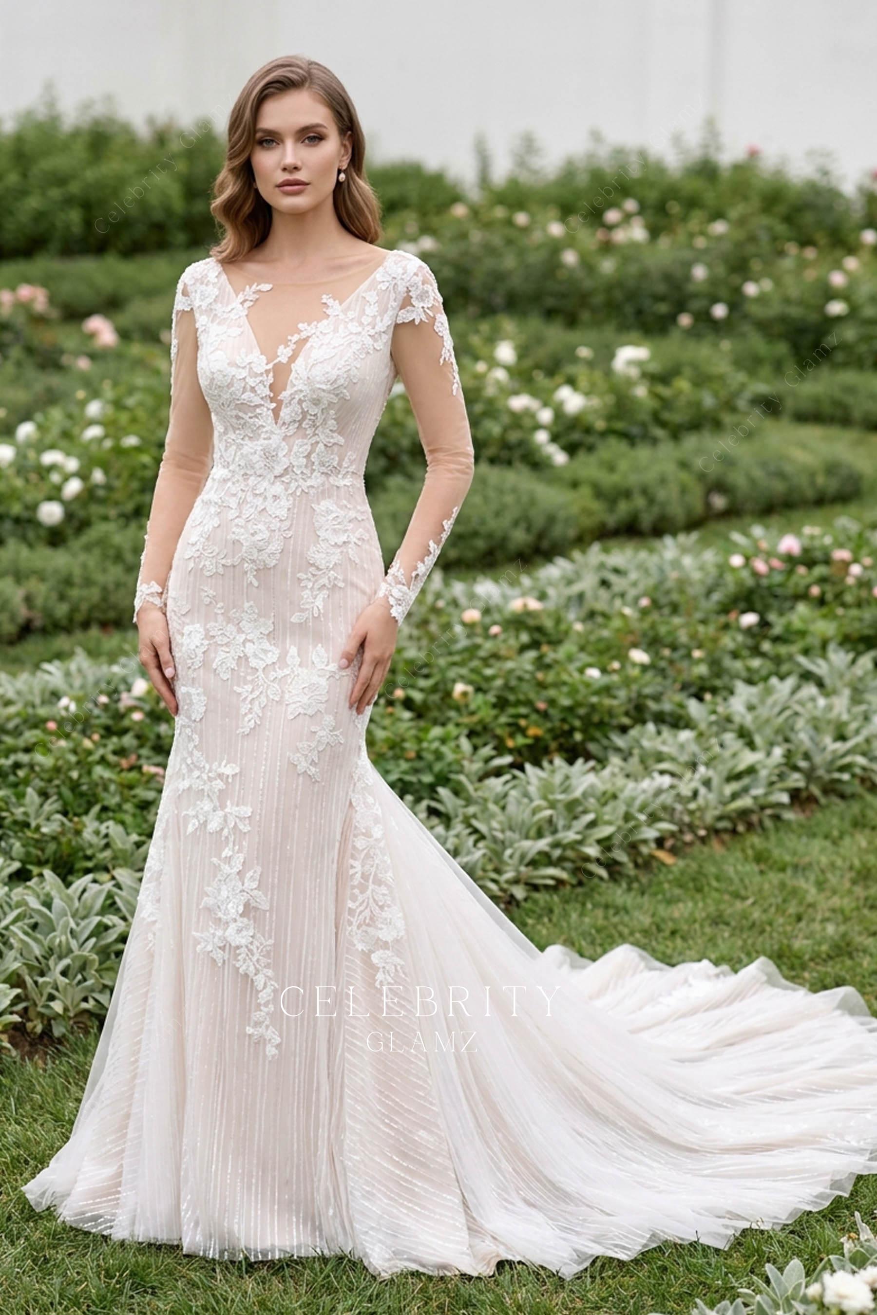 dreamy mermaid lace bridal dress