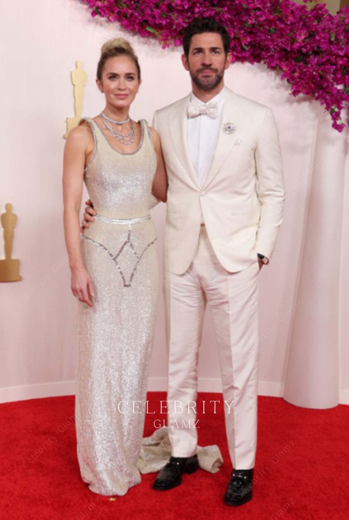 Emily Blunt column prom dress 2024 Oscars red carpet