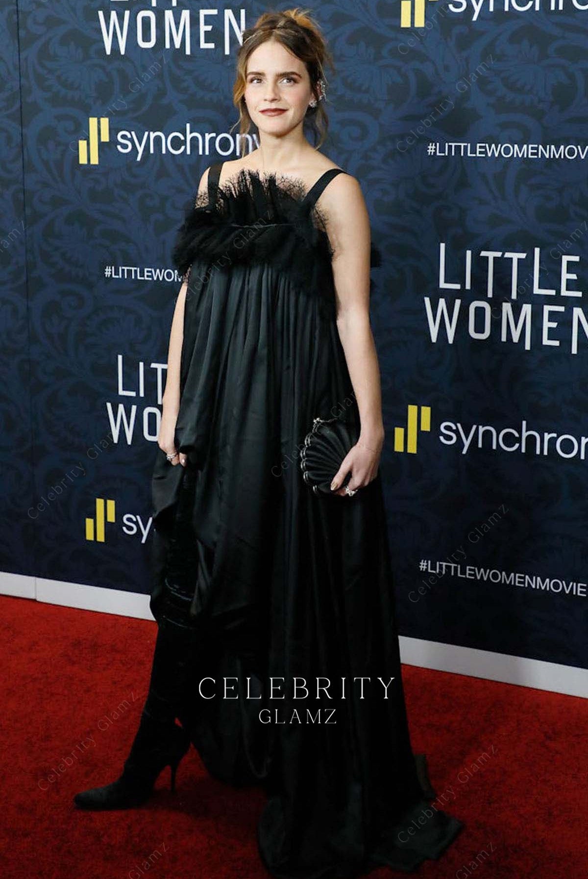 emma watson black formal dress little women premiere 2019