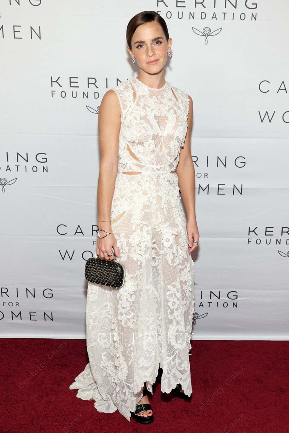 emma watson crew neck dress kering foundation dinner 2022