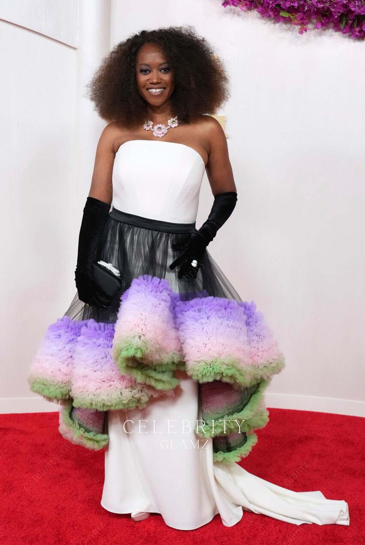 Erika Alexander overskirt prom dress 2024 Oscars red carpet