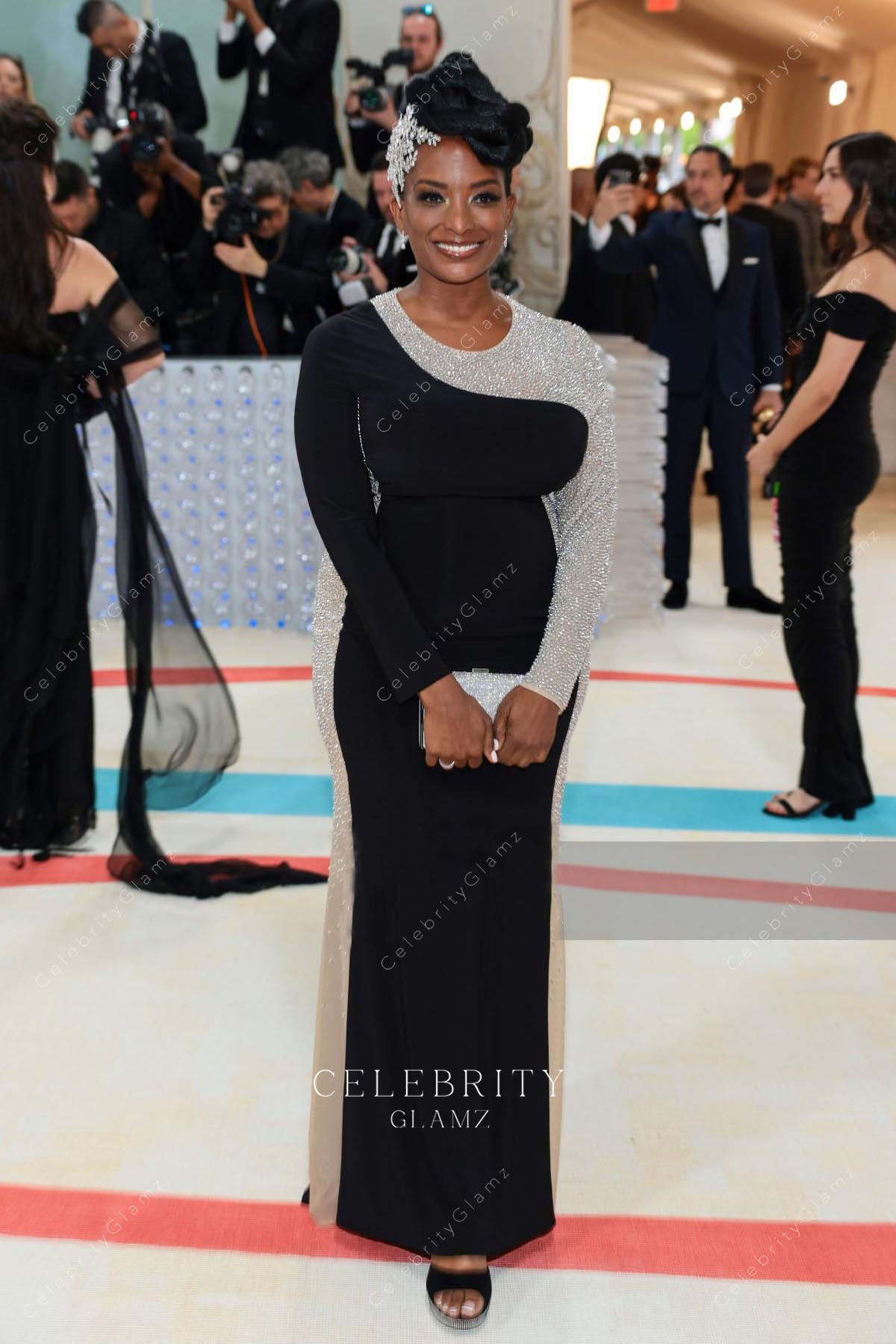 Erika Woods sparkly long sleeves 2023 met gala dress