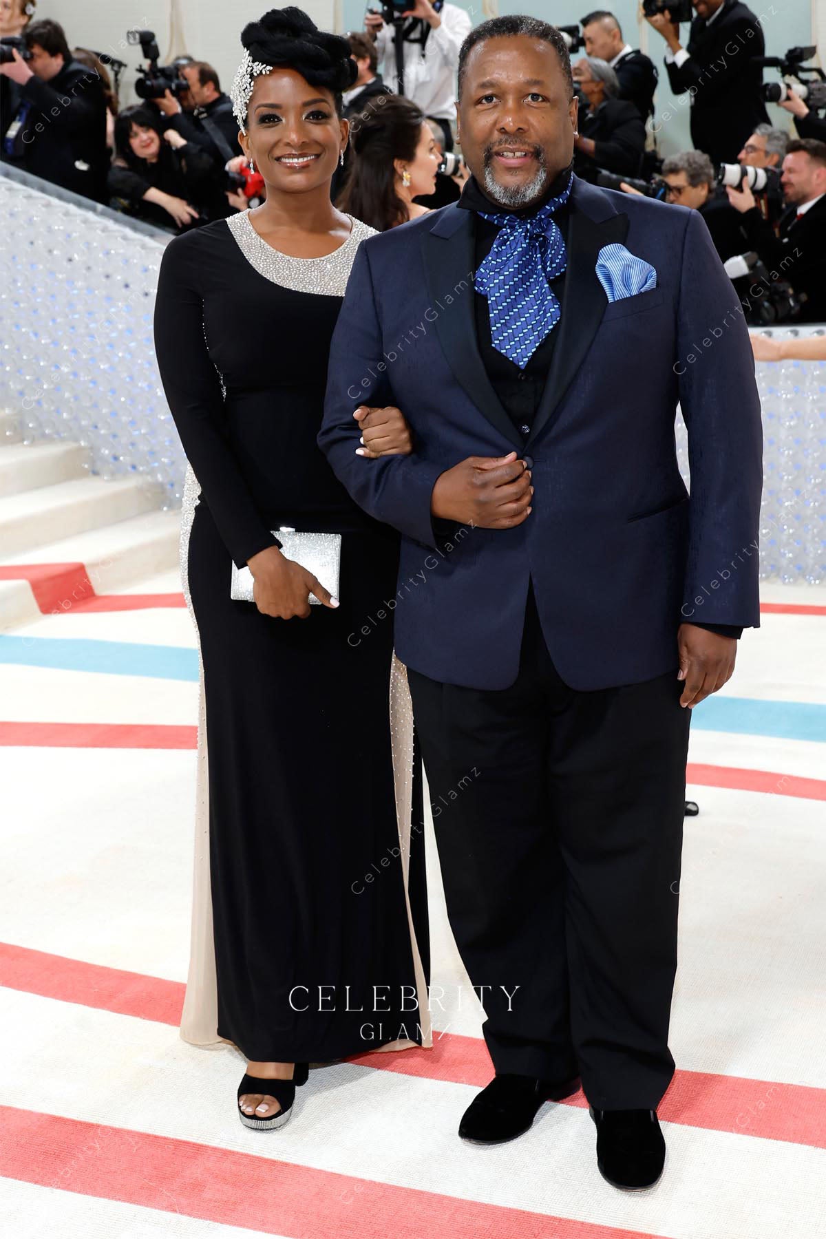 Erika Woods two tone boat neck 2023 met gala dress