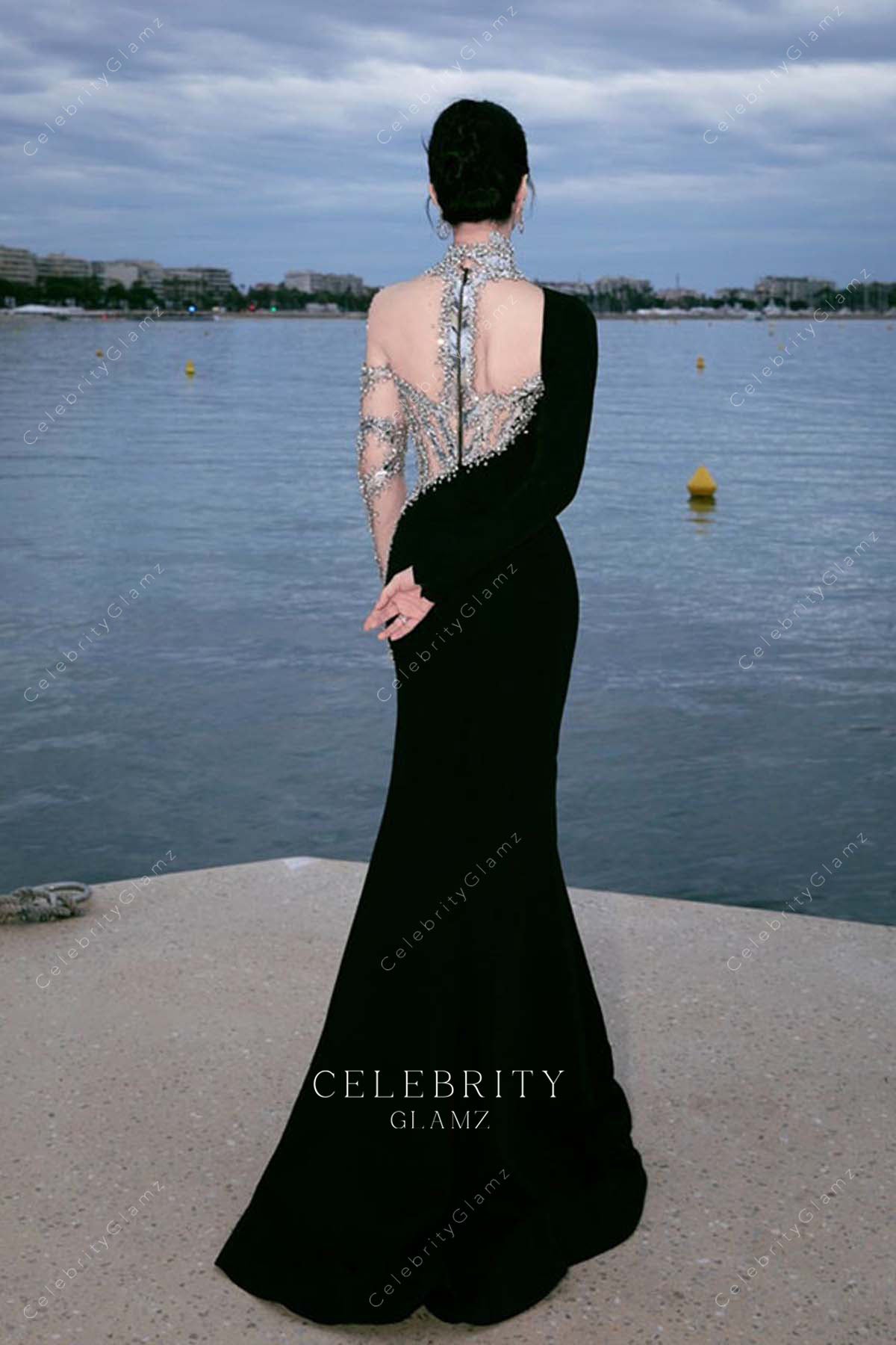 Fan Bing Bing rhinestones illusion black 2023 Cannes film festival dress