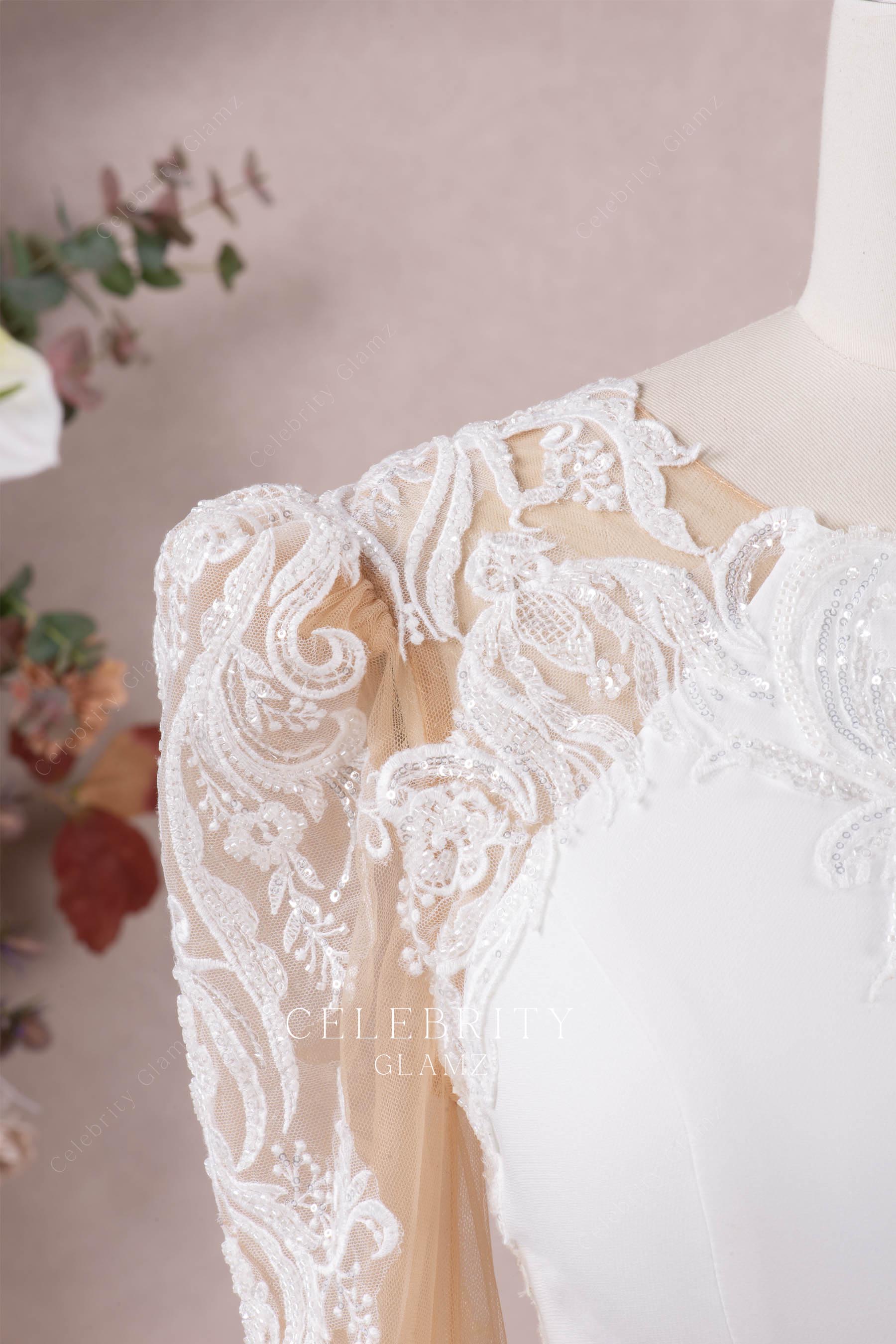 filipiniana sleeves crepe mermaid wedding dress