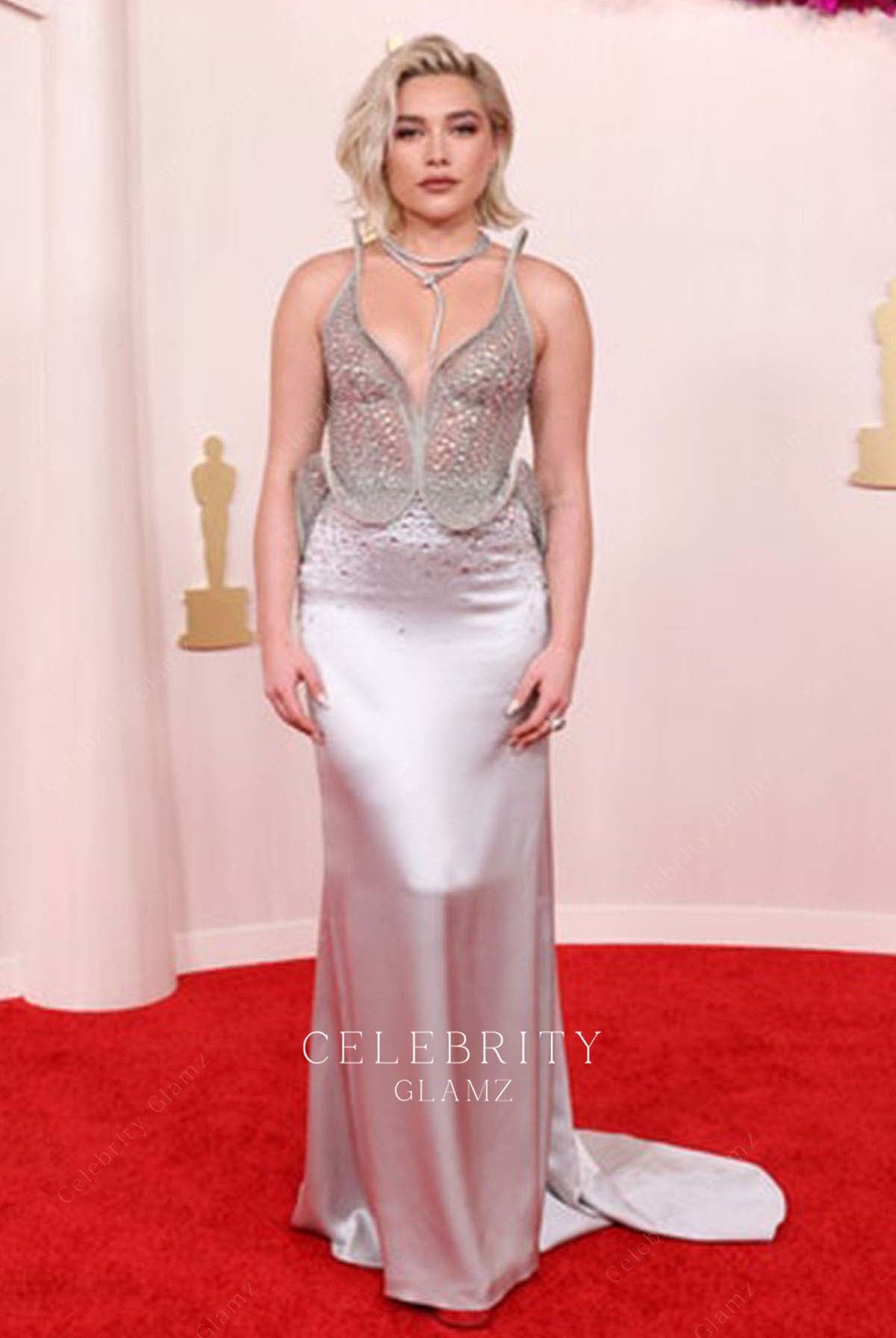 Florence Pugh fit flare prom dress 2024 Oscars